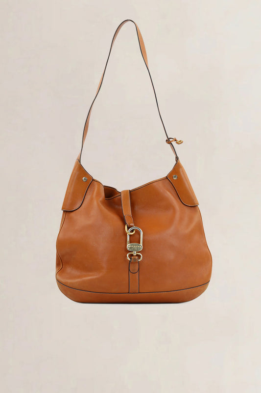 Delvaux Brown Satan Shoulder Bag