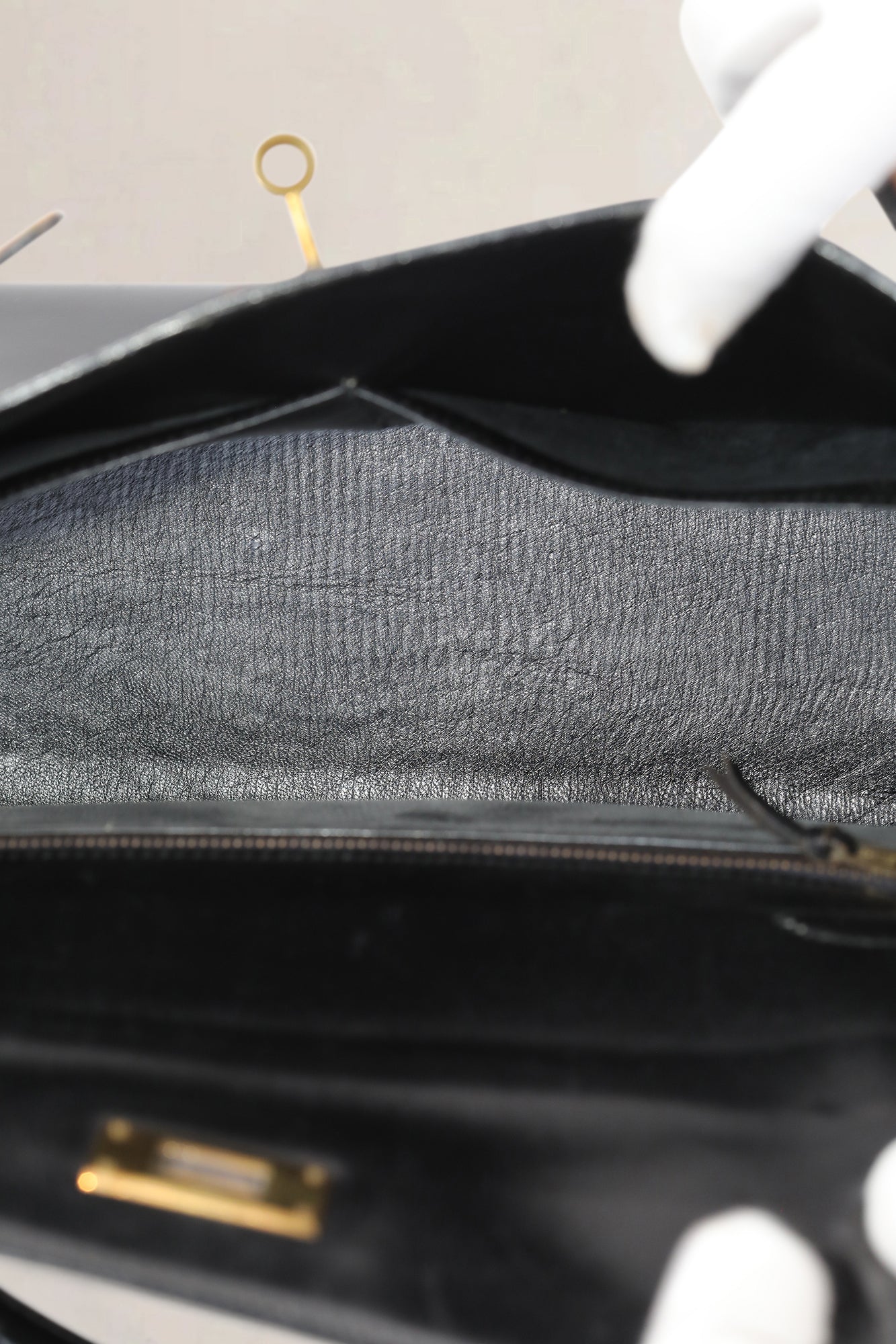 Hermès Black Kelly 28 Top Handle Bag