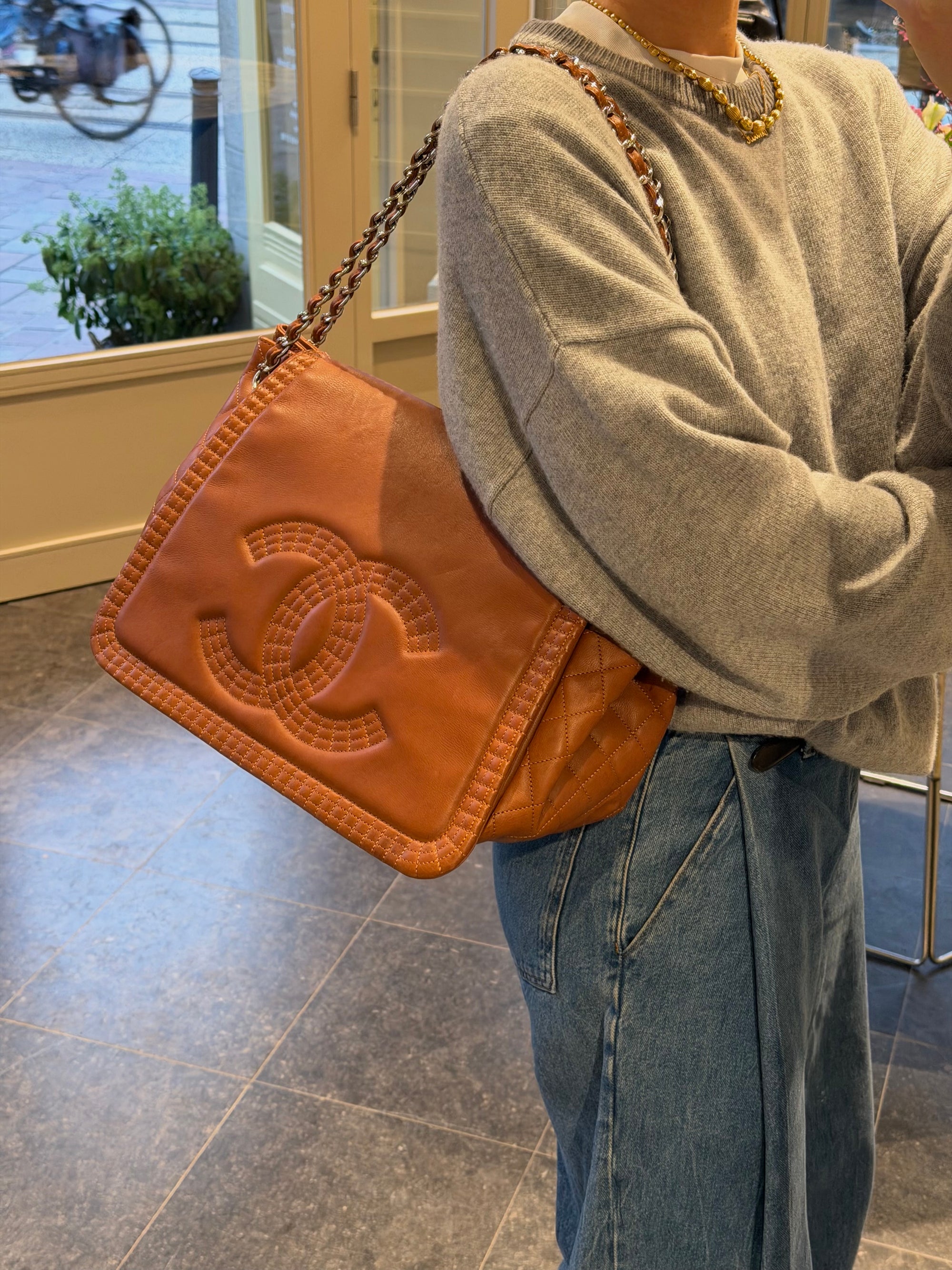 Chanel Brown Paris-Bombay Coco Bengal Accordion Shoulder Bag