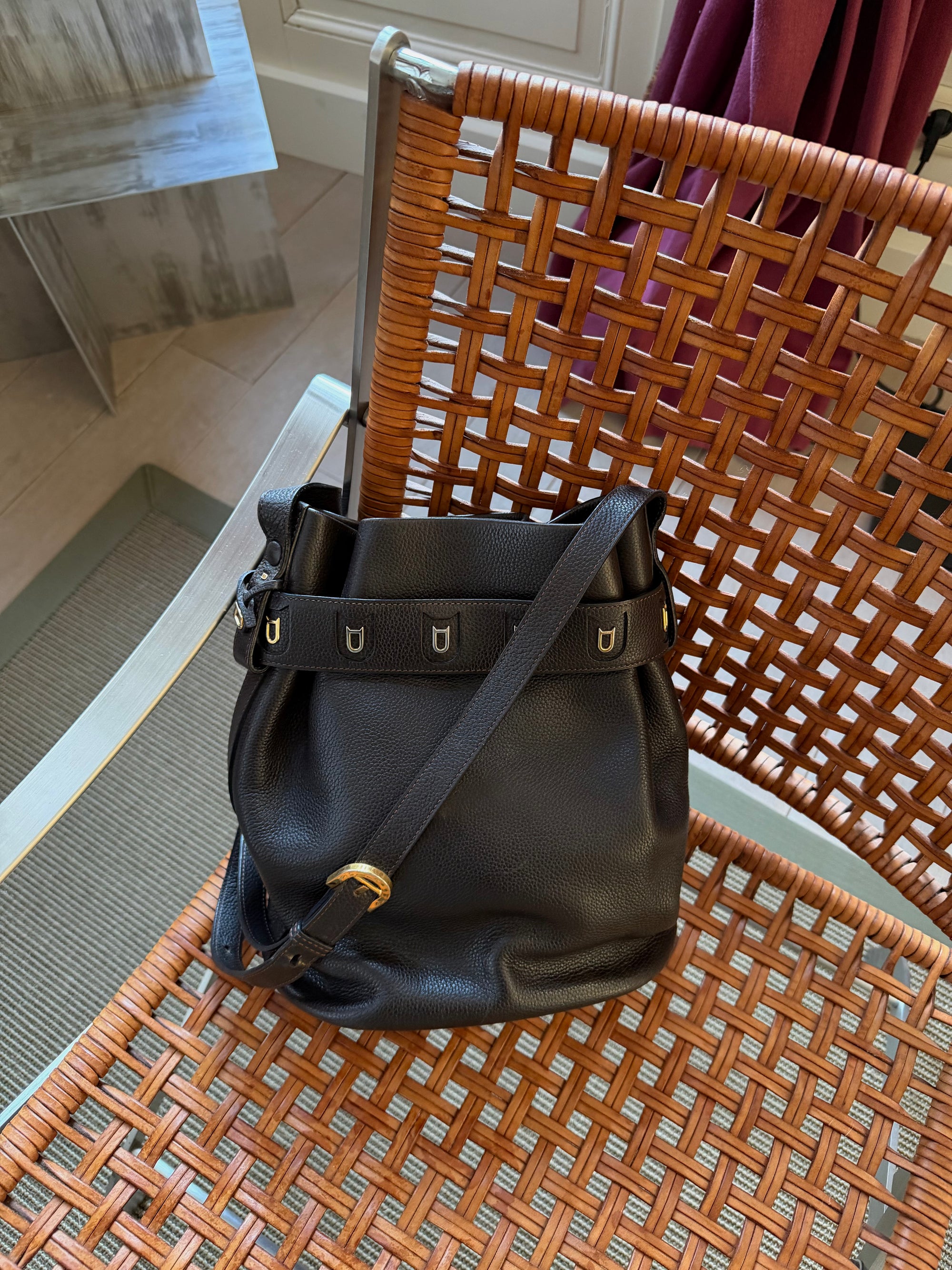 Delvaux Brown Leather Calicot Crossbody Bag