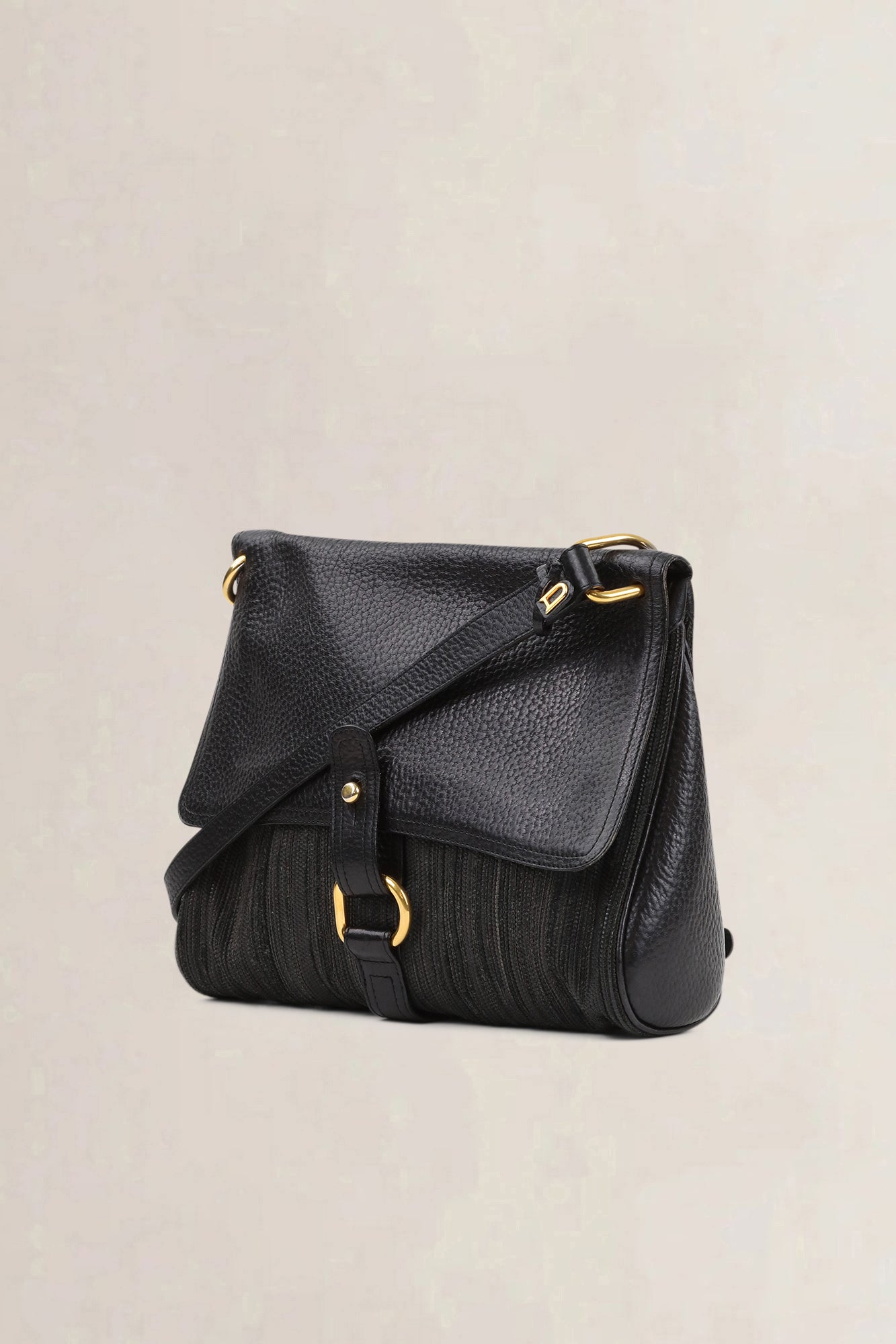 Delvaux Black Fichu Toile De Cuir Crossbody Bag