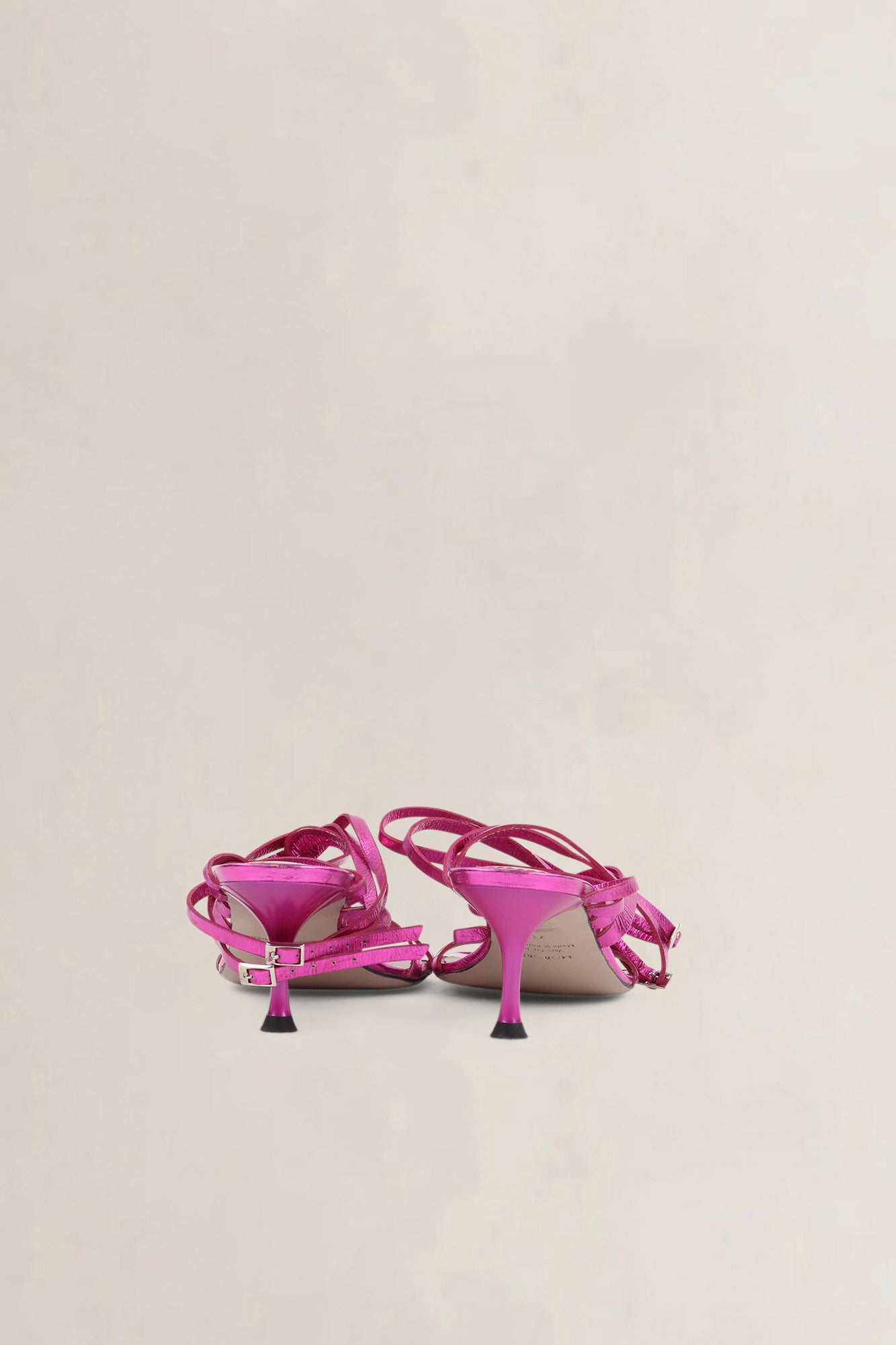 Morobé Pink Metallic Lace Sandals