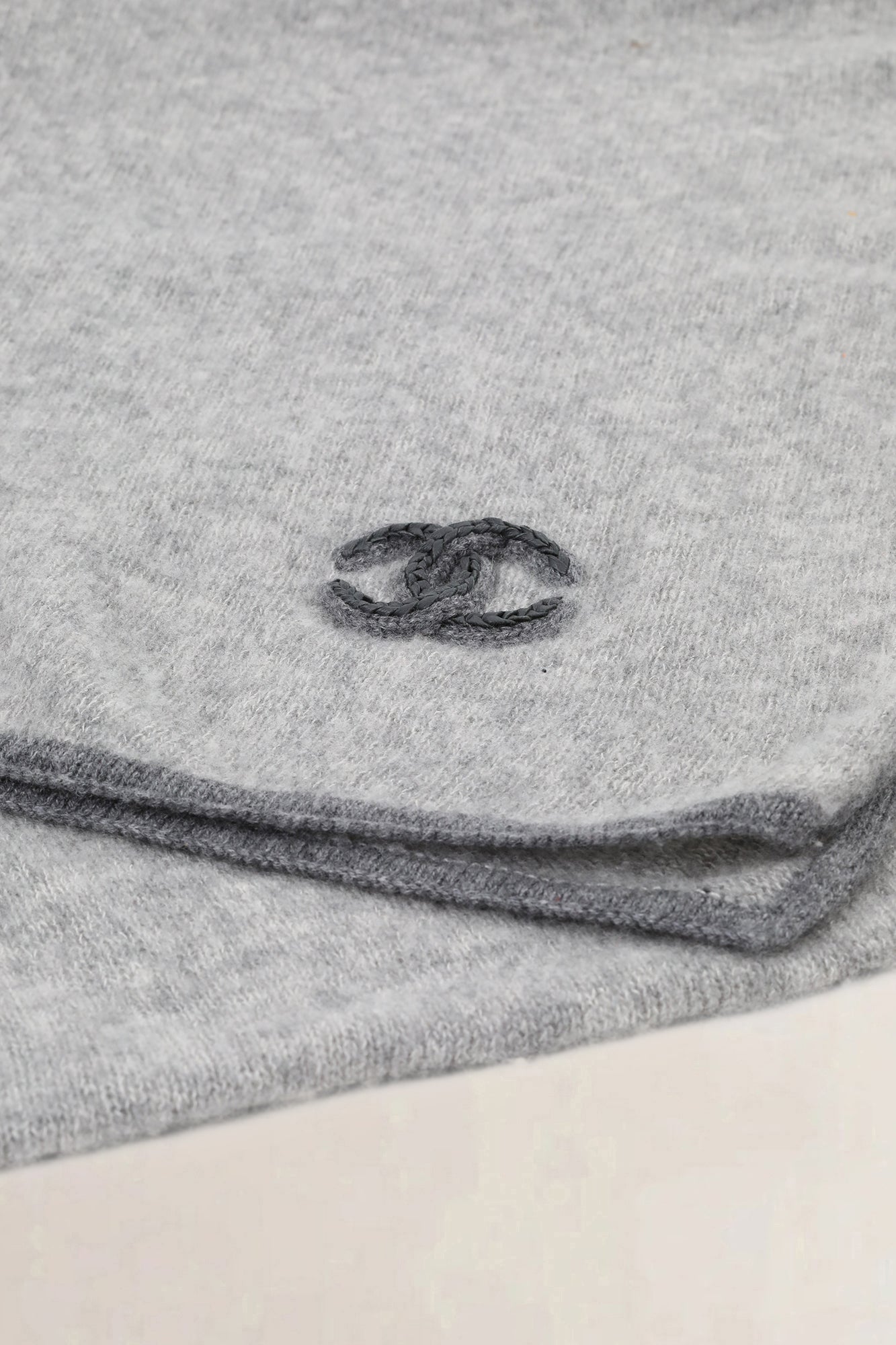 Chanel Grey Cashmere Scarf