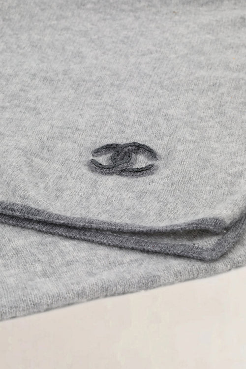 Chanel Grey Cashmere Scarf