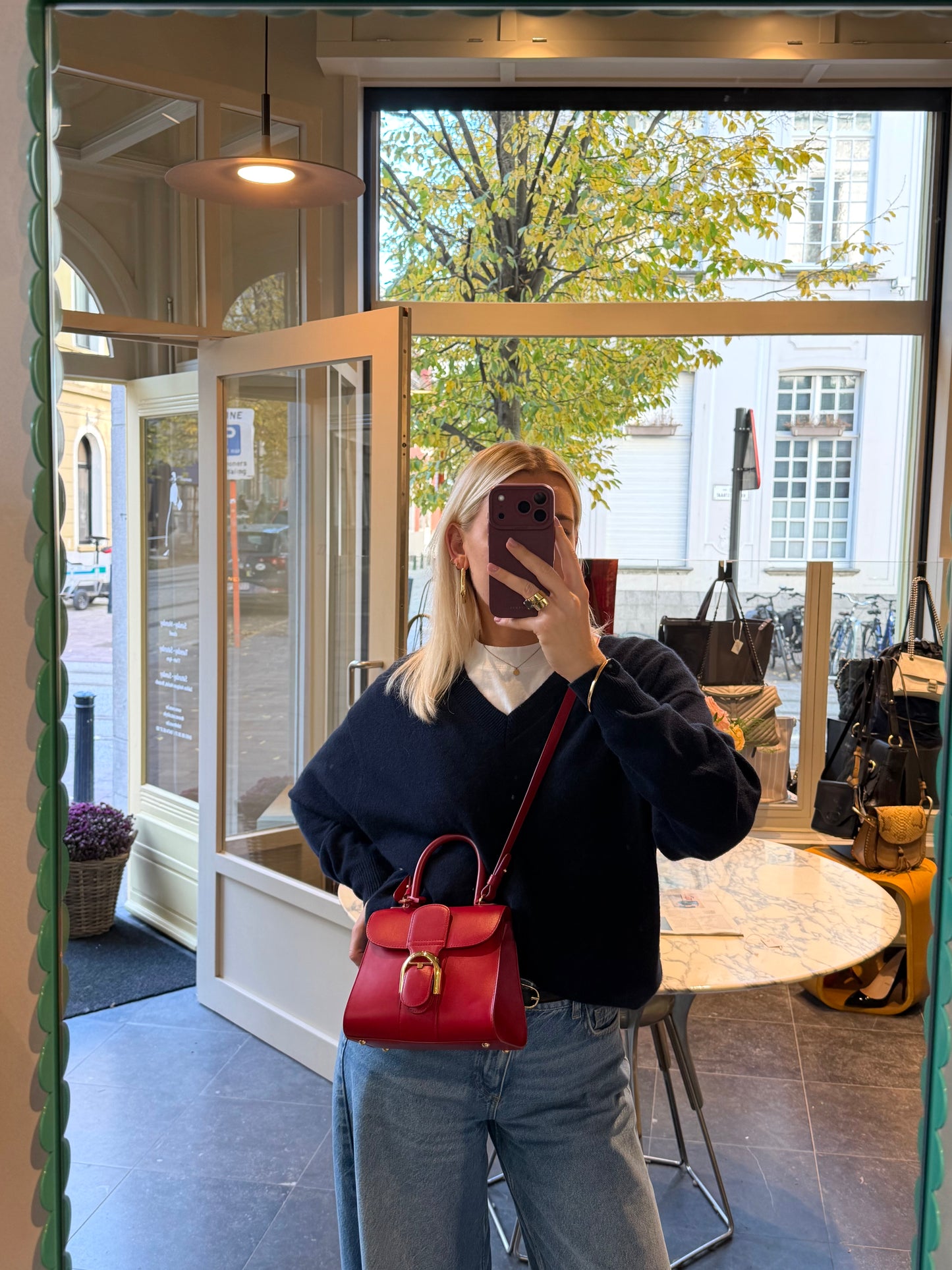 Delvaux Lipstick Box Calf Brillant Mini Crossbody Bag