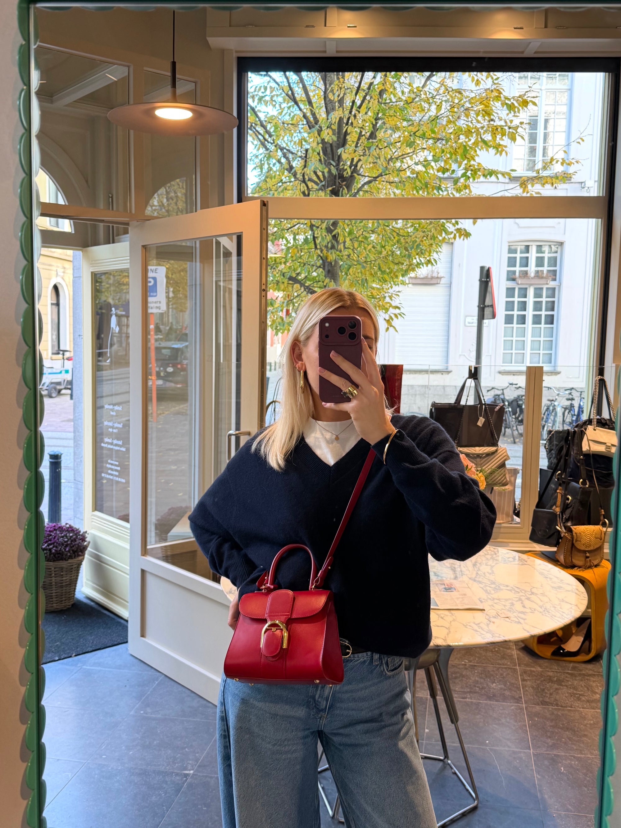 Delvaux Lipstick Box Calf Brillant Mini Crossbody Bag