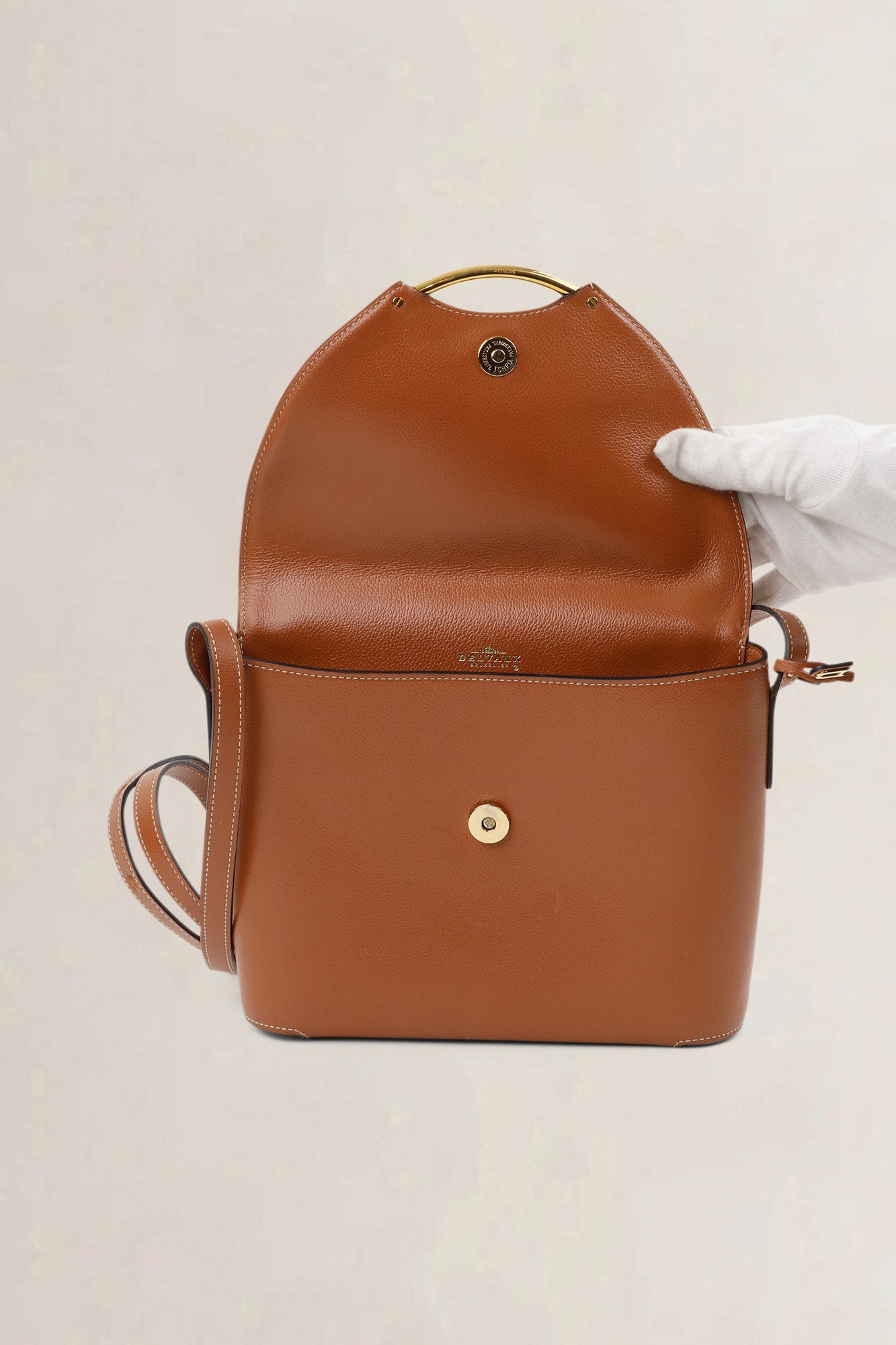 Delvaux Cognac Eclair Crossbody Bag