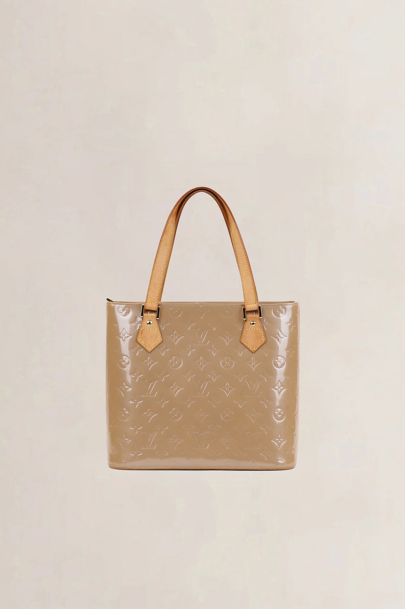 Louis Vuitton Light Yellow Patent Leather Houston Shoulder Bag