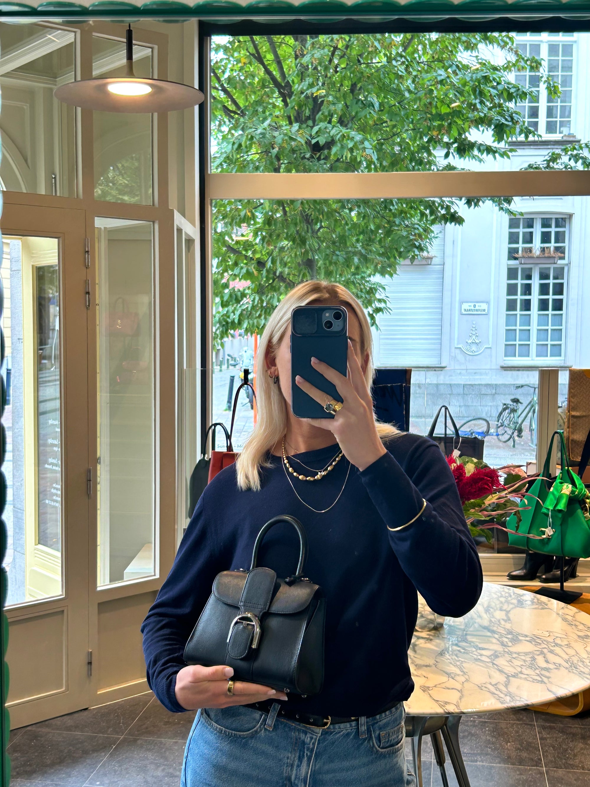 Brillant Black Mini Top Handle Bag