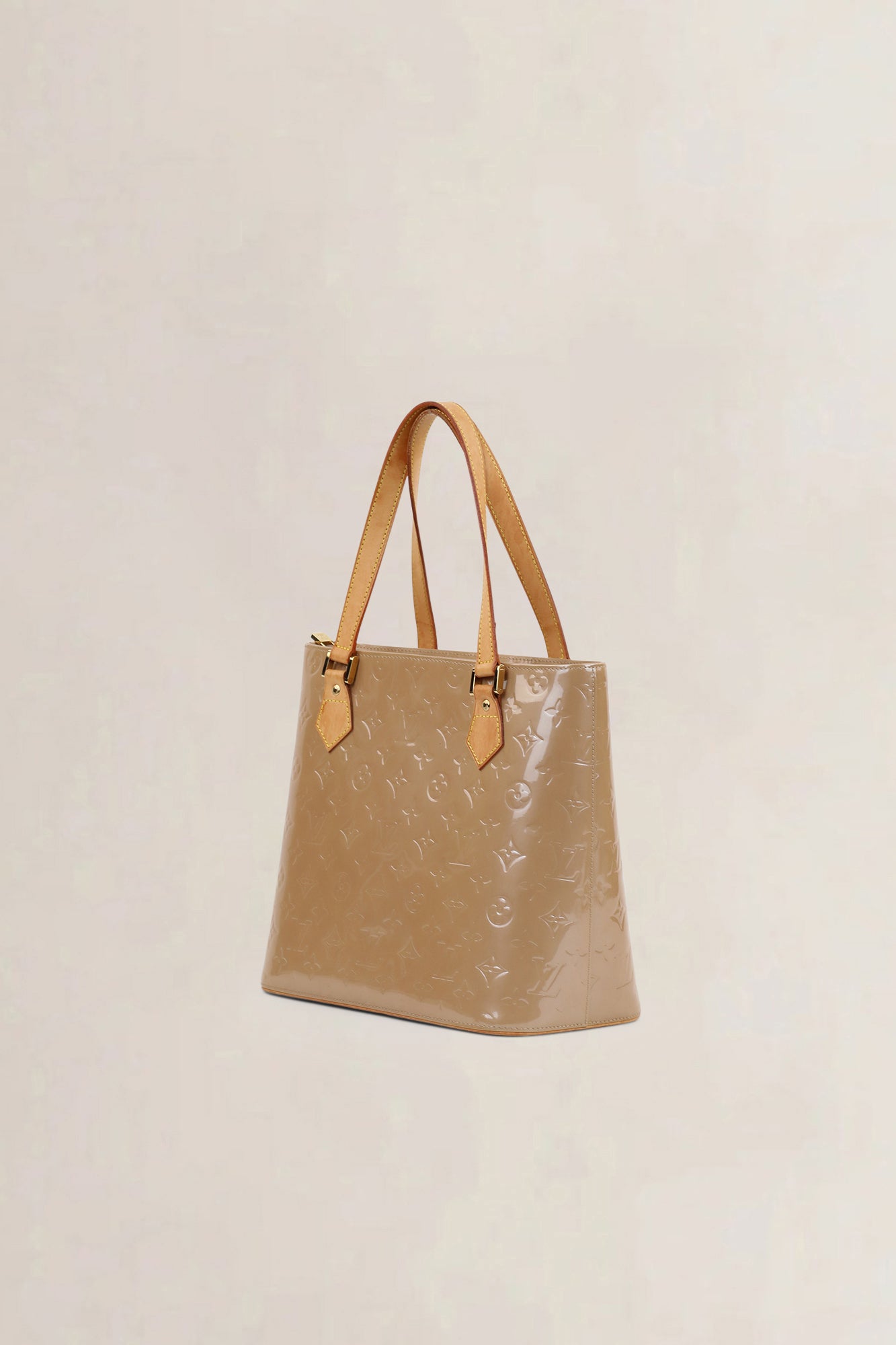 Louis Vuitton Light Yellow Patent Leather Houston Shoulder Bag