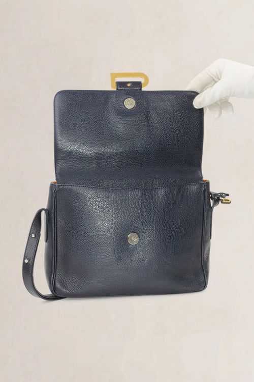 Delvaux Navy Blue Poirier Crossbody Bag