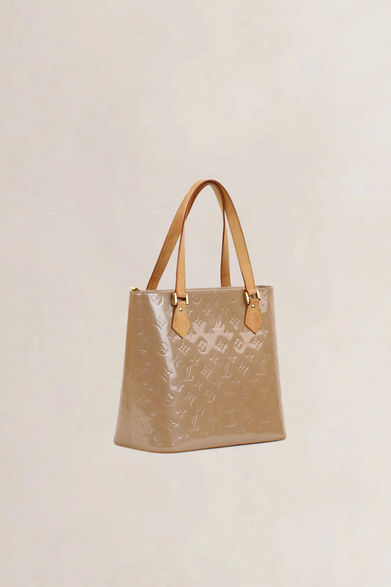 Louis Vuitton Light Yellow Patent Leather Houston Shoulder Bag