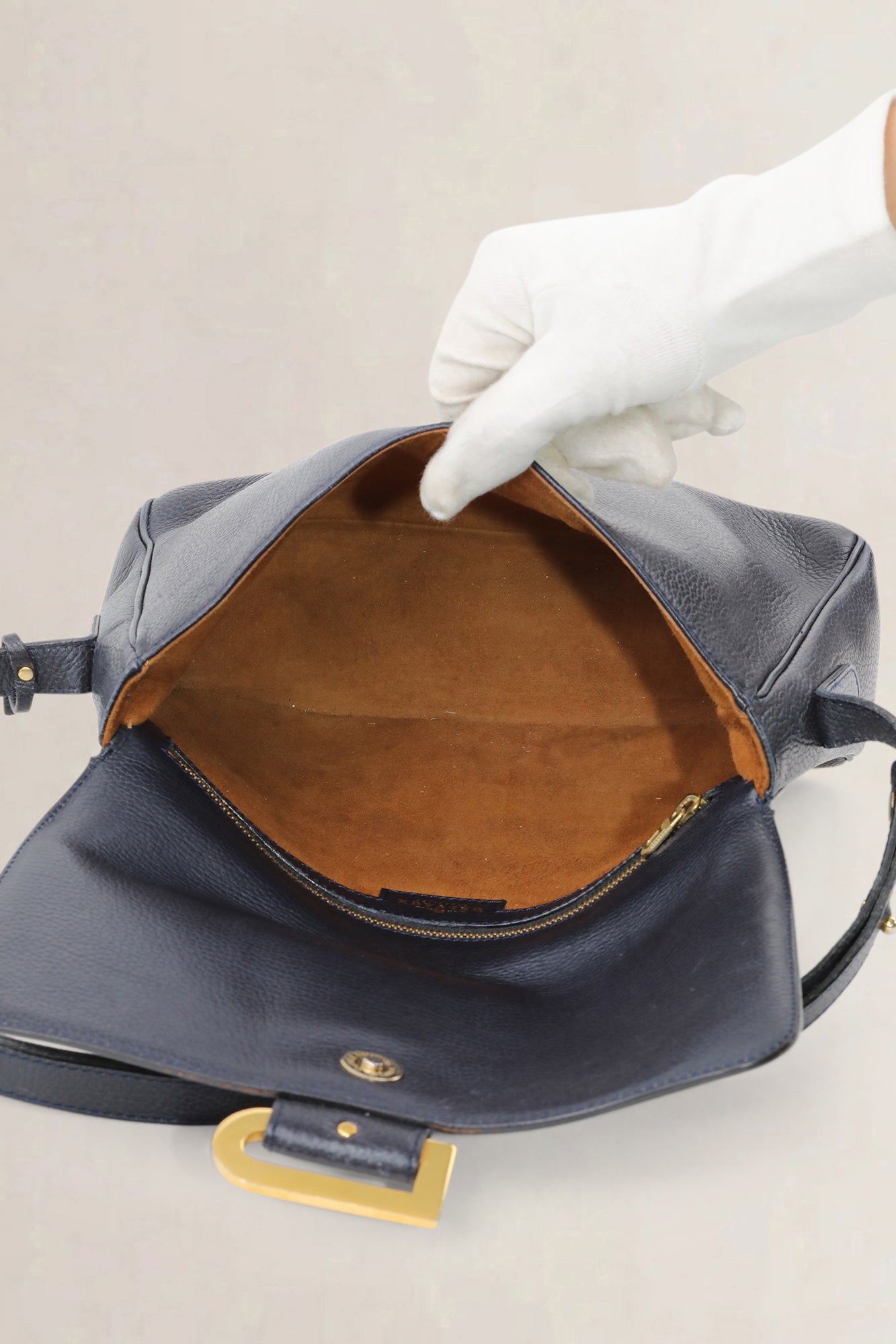 Delvaux Navy Blue Poirier Crossbody Bag