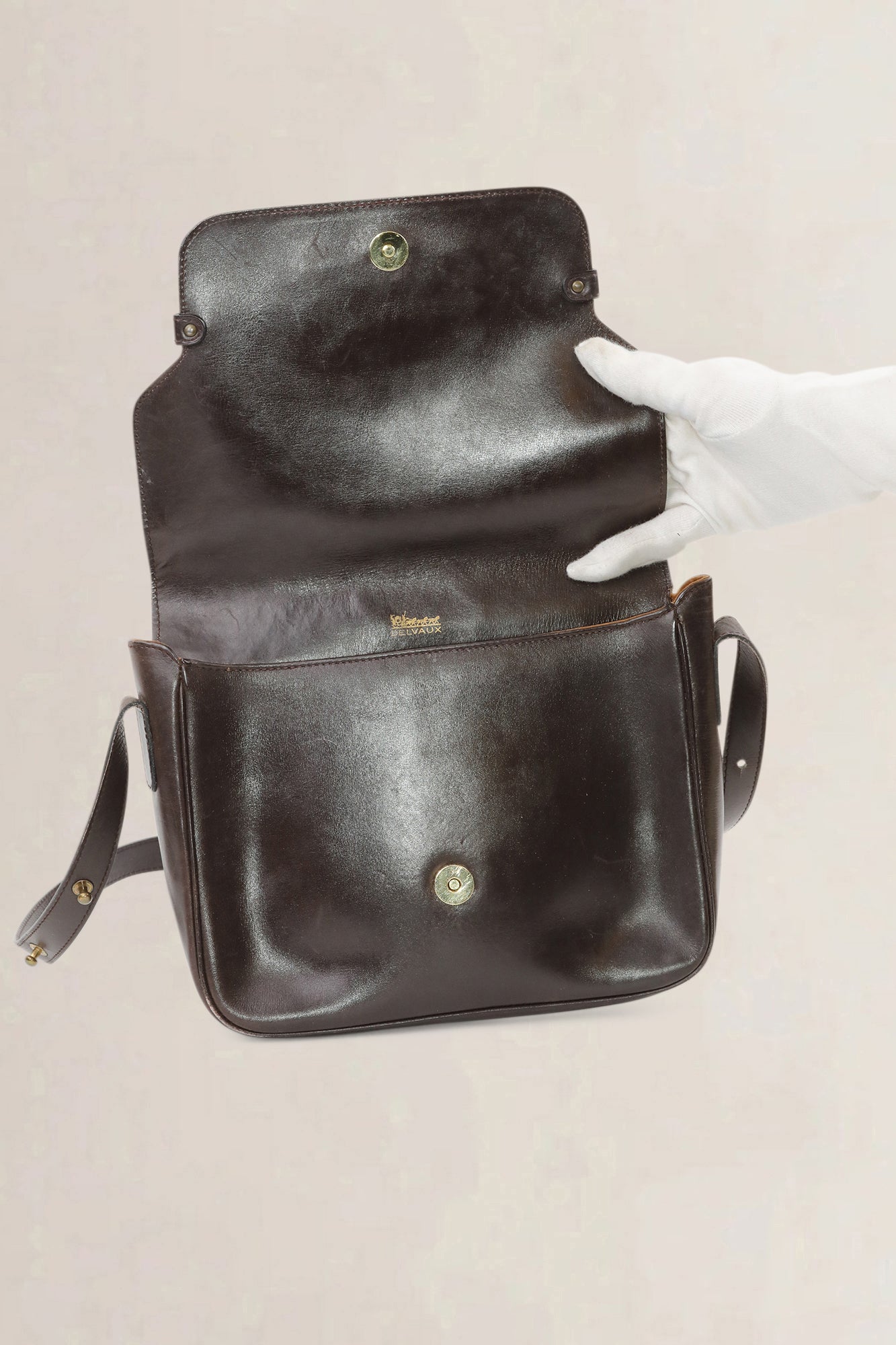 Delvaux Dark Brown Leather Crossbody Bag