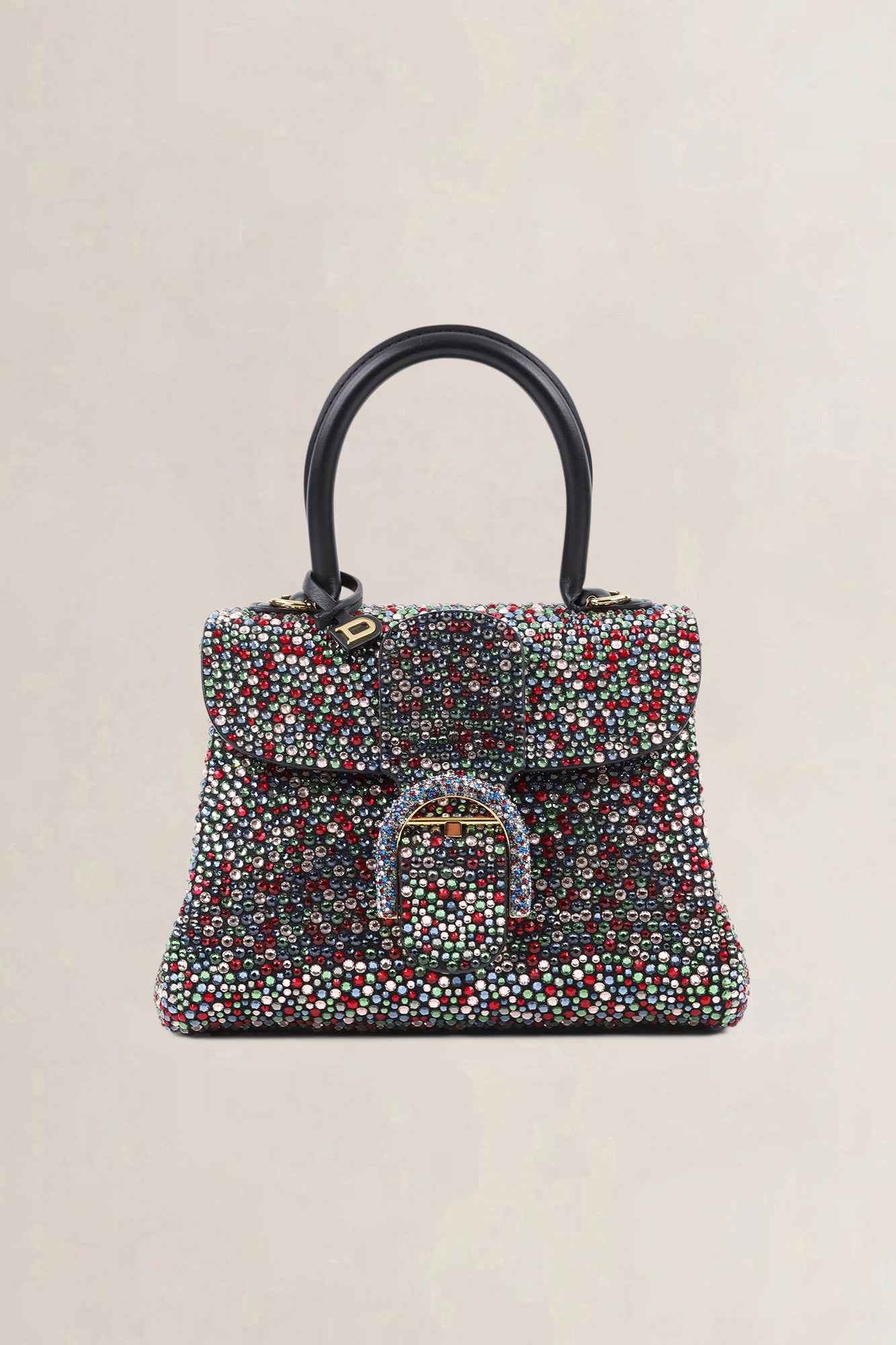 Delvaux Brillant Black Mini Crystal Multicolor Limited Edition Crossbody Bag