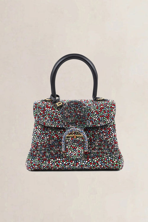 Delvaux Brillant Black Mini Crystal Multicolor Limited Edition Crossbody Bag