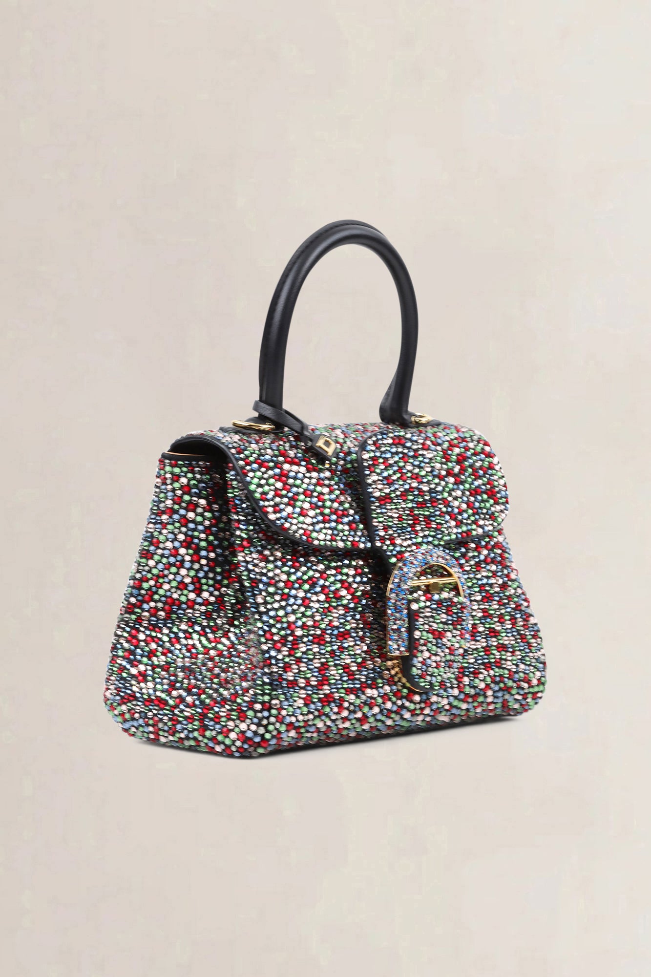 Delvaux Brillant Black Mini Crystal Multicolor Limited Edition Crossbody Bag