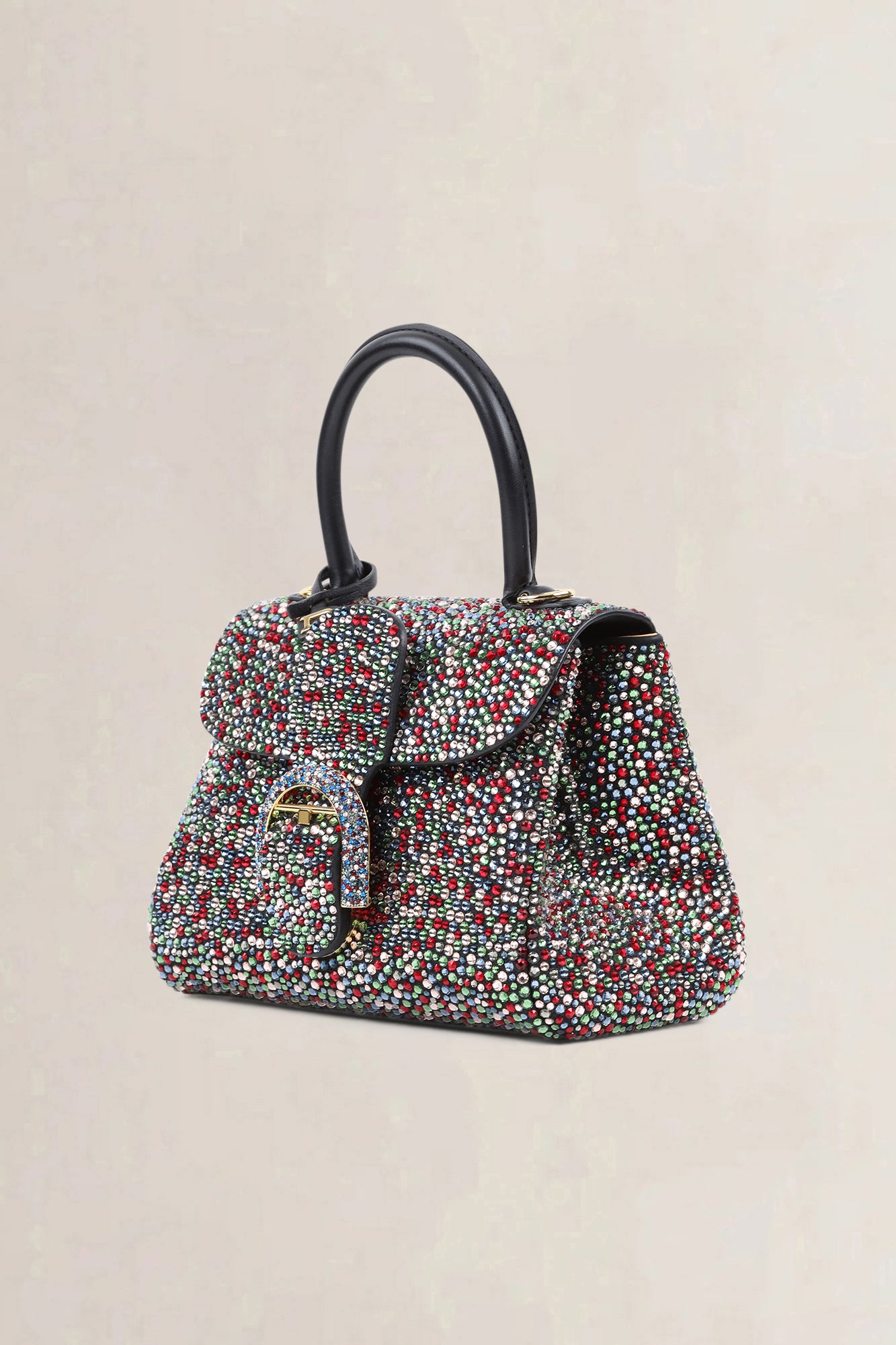 Delvaux Brillant Black Mini Crystal Multicolor Limited Edition Crossbody Bag