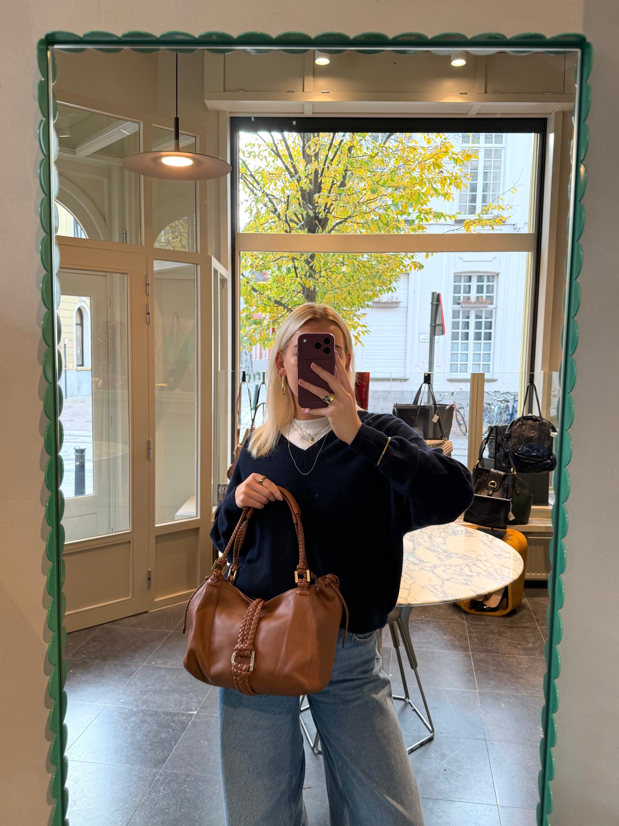 Delvaux Camel Eugène Shoulder Bag