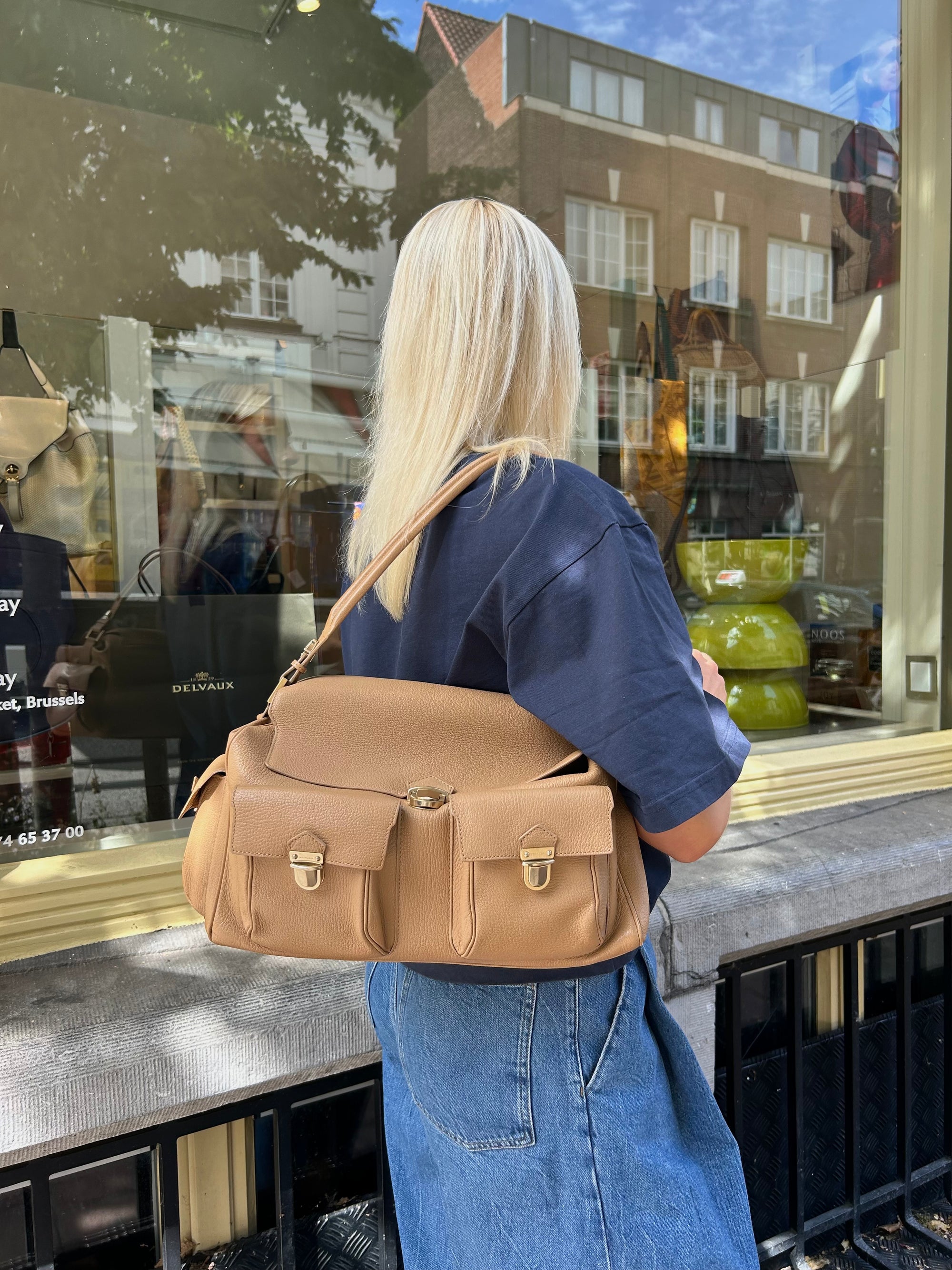 Delvaux Coquin Poches Blush Shoulder Bag