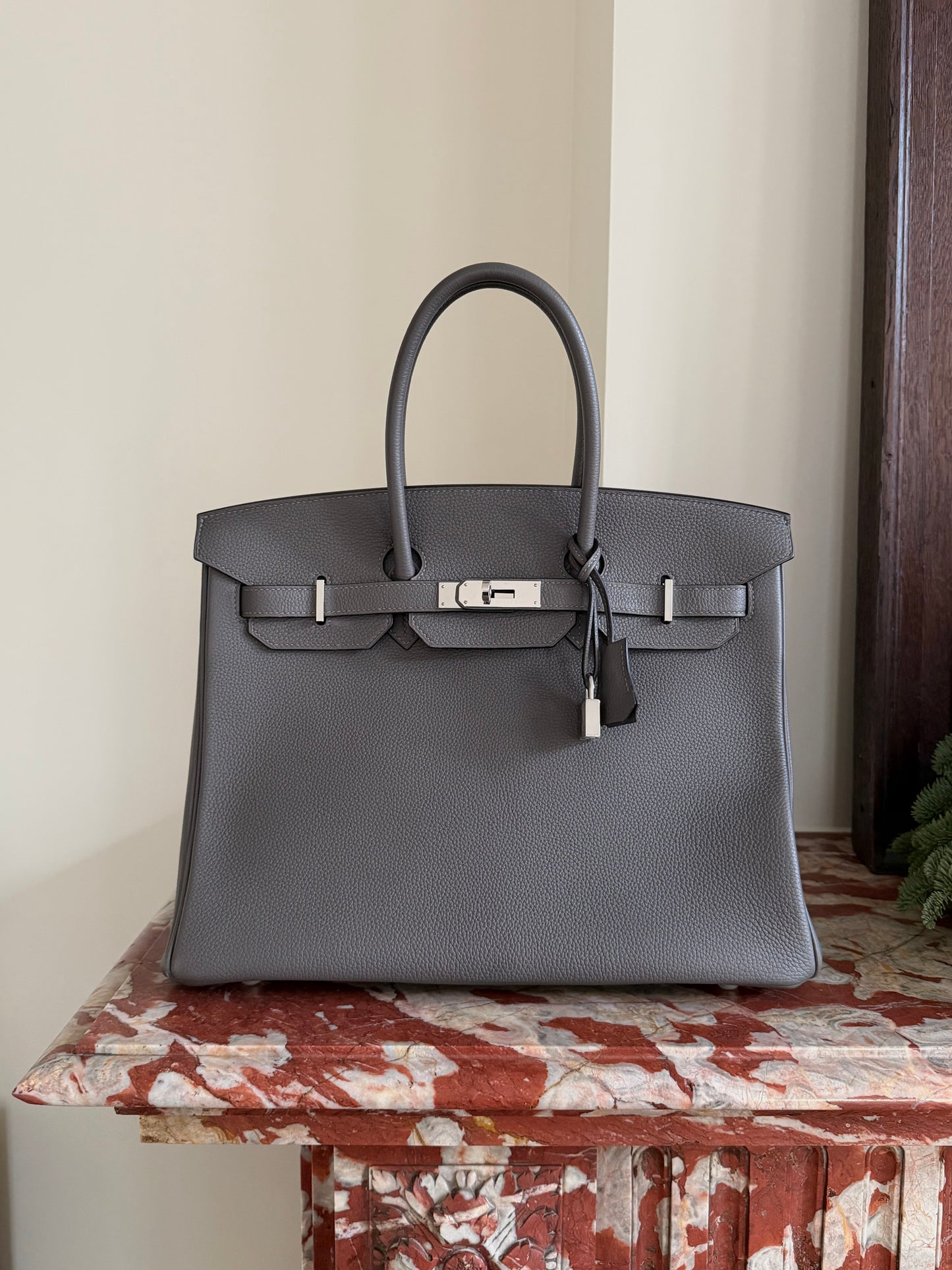 Hermès Birkin 35 Gris Etain Togo PHW