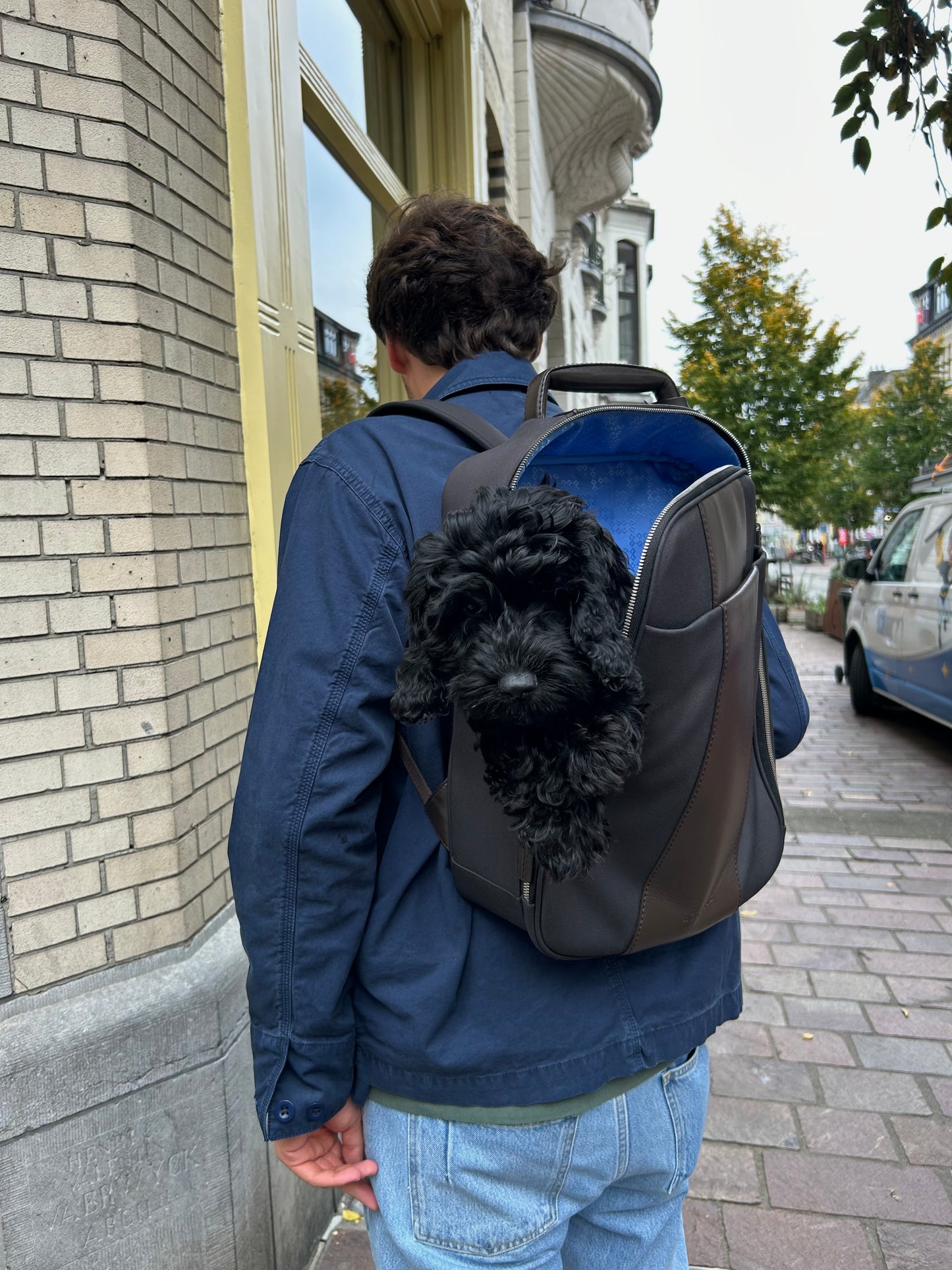 Delvaux Brown Leather Canvas Airess Backpack