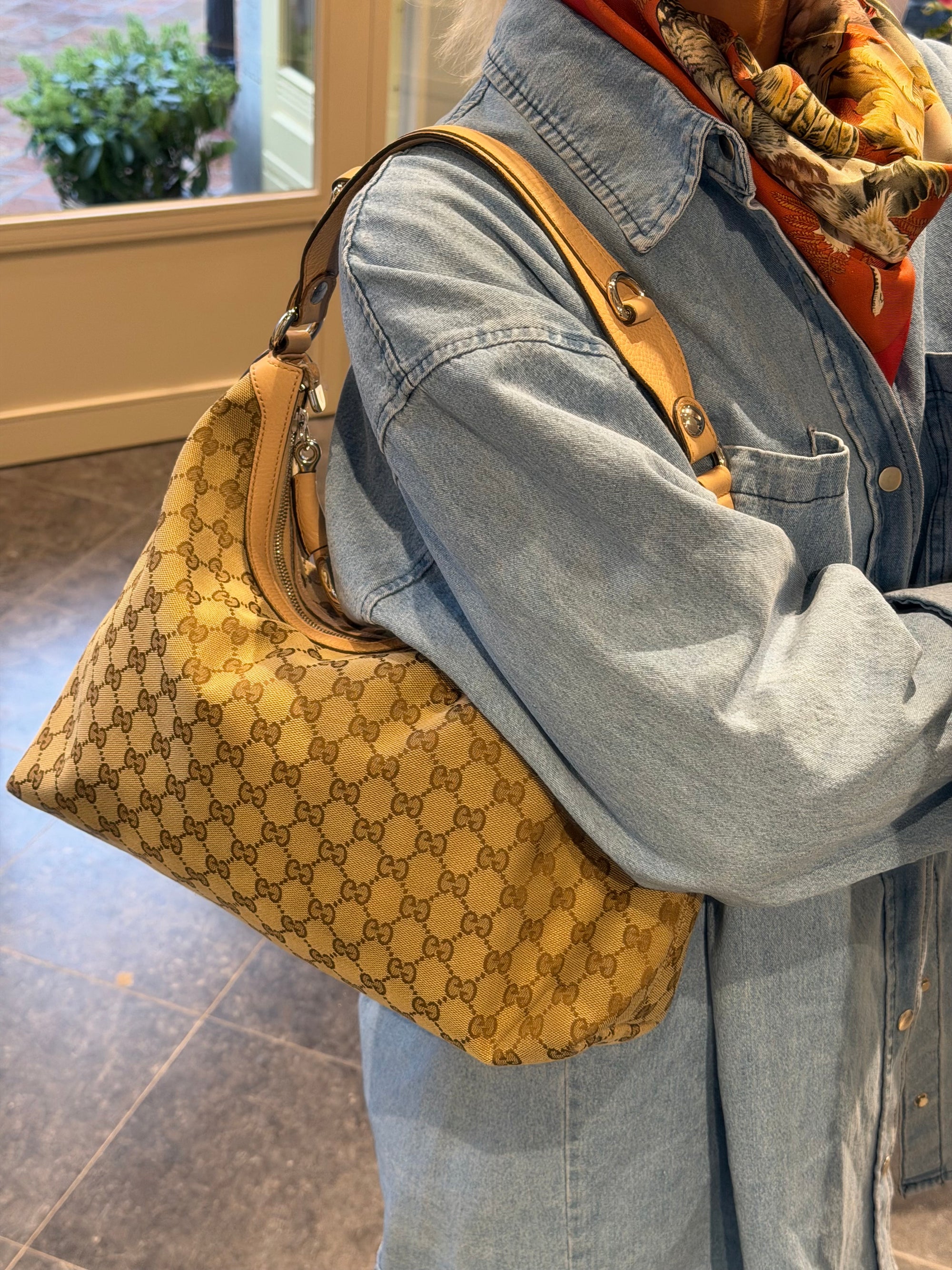 Gucci Charmy Monogram Canvas Shoulder Bag
