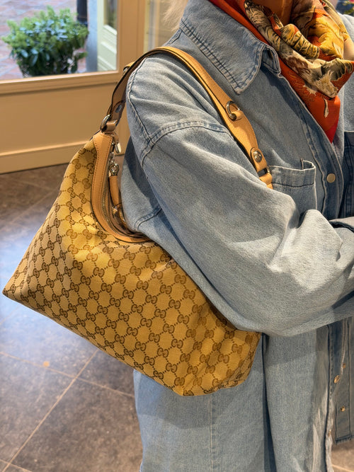 Gucci Charmy Monogram Canvas Shoulder Bag