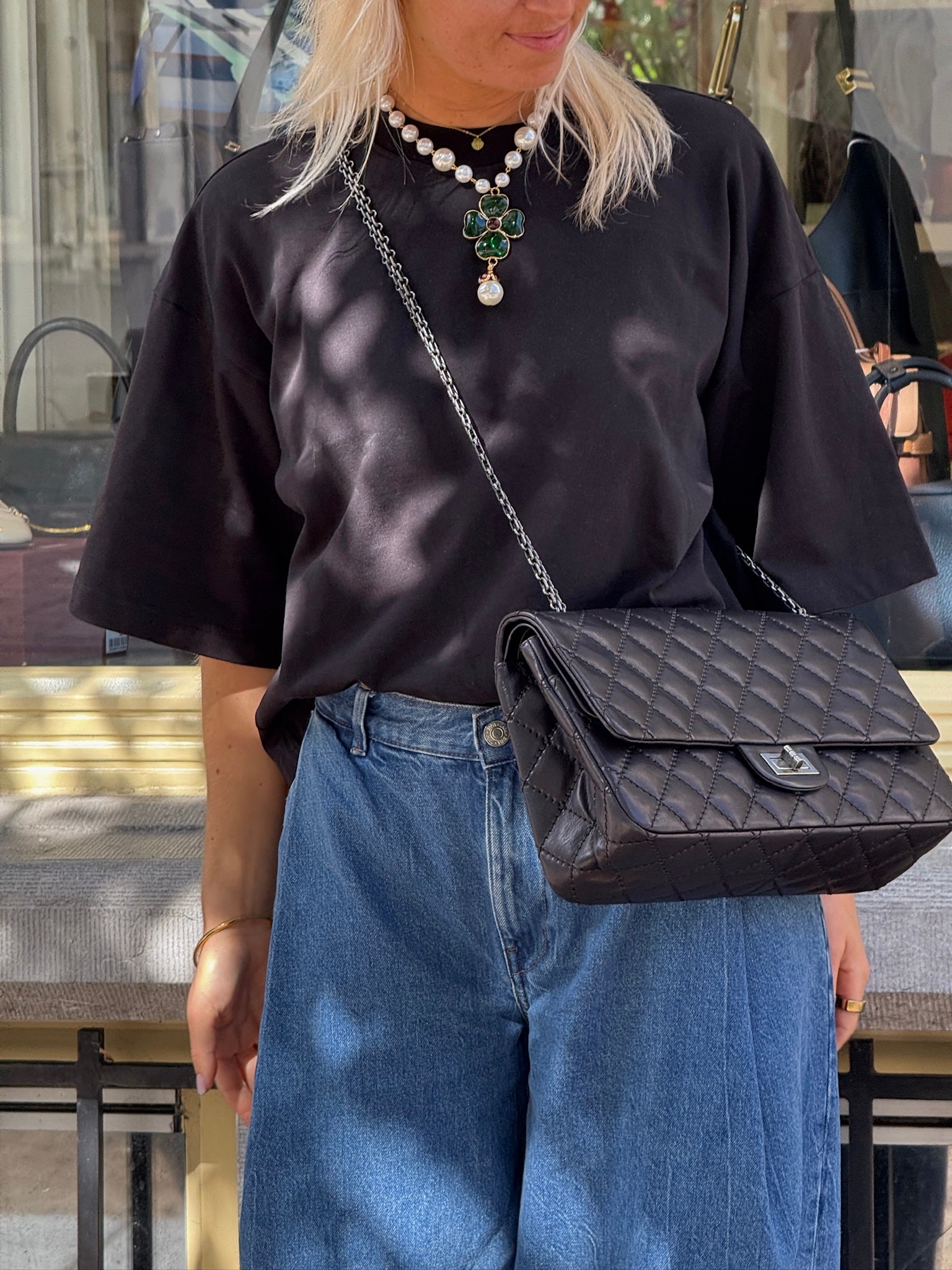 Chanel 2.55 Black Reissue Jumbo Crossbody Bag