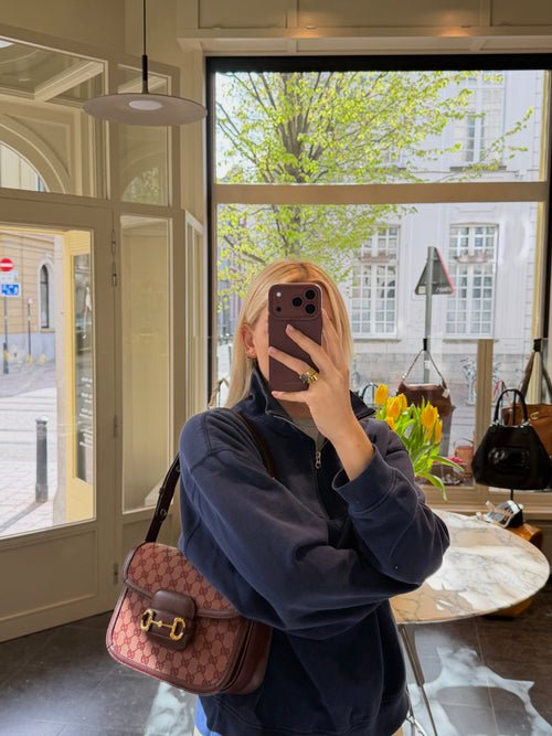 Gucci Burgundy Horsebit Crossbody Bag
