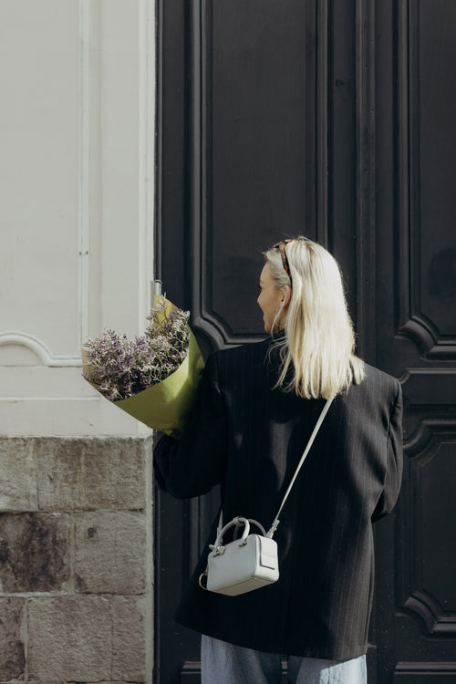 Delvaux Grijs/Blauwe Coolbox Nano Crossbody Tas