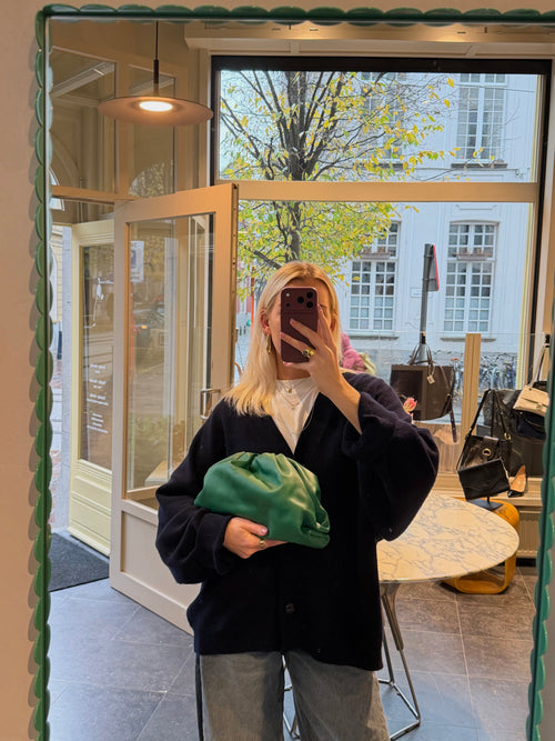 Bottega Veneta Green Calfskin Pouch