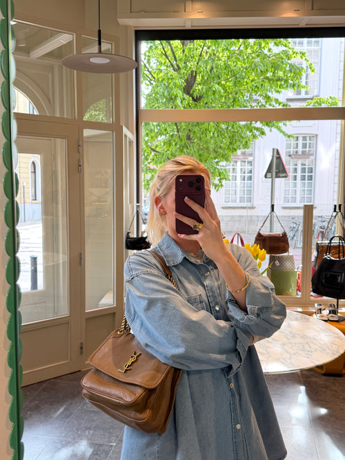 YSL Brown Niki Medium Crossbody Bag
