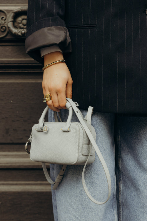 Delvaux Grijs/Blauwe Coolbox Nano Crossbody Tas