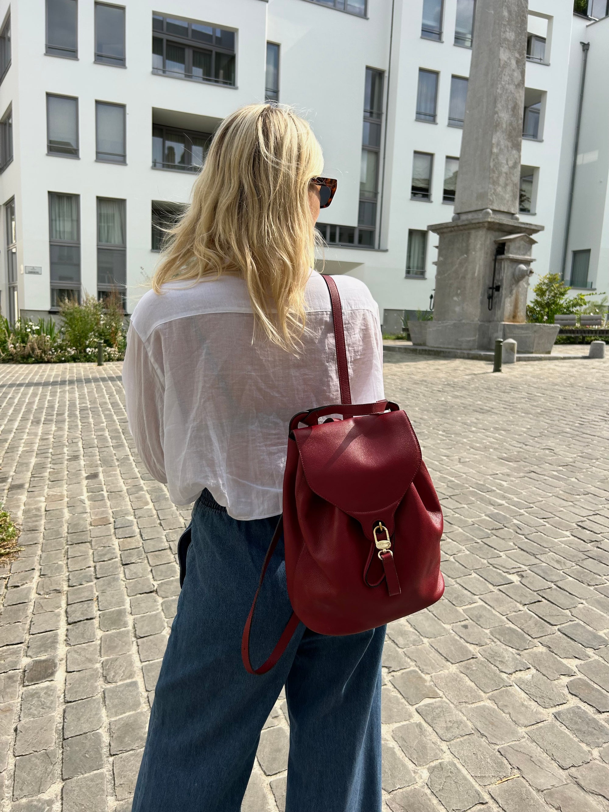 Delvaux Red Soleil GM Backpack