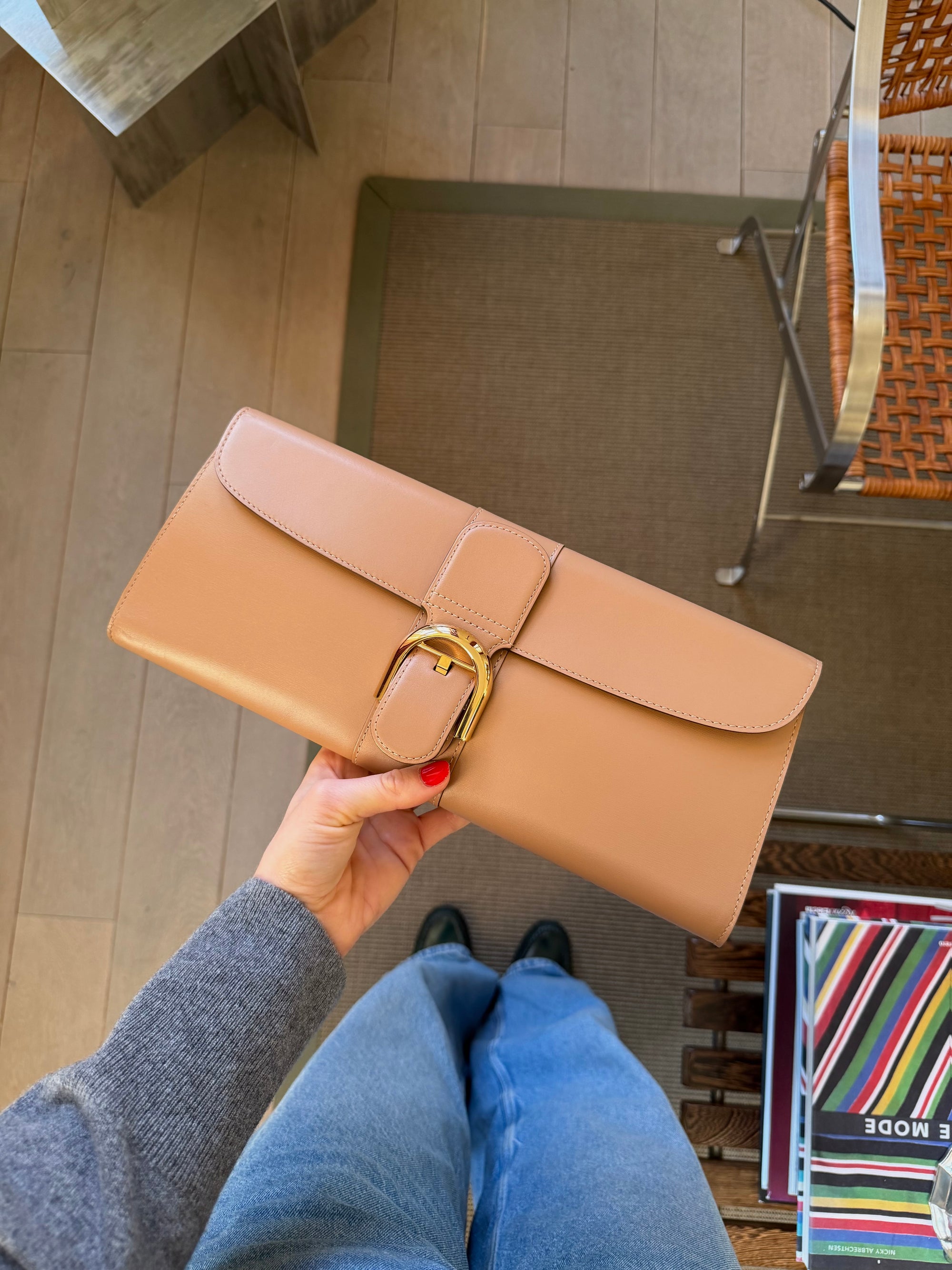 Delvaux Tan Leather Brillant Clutch