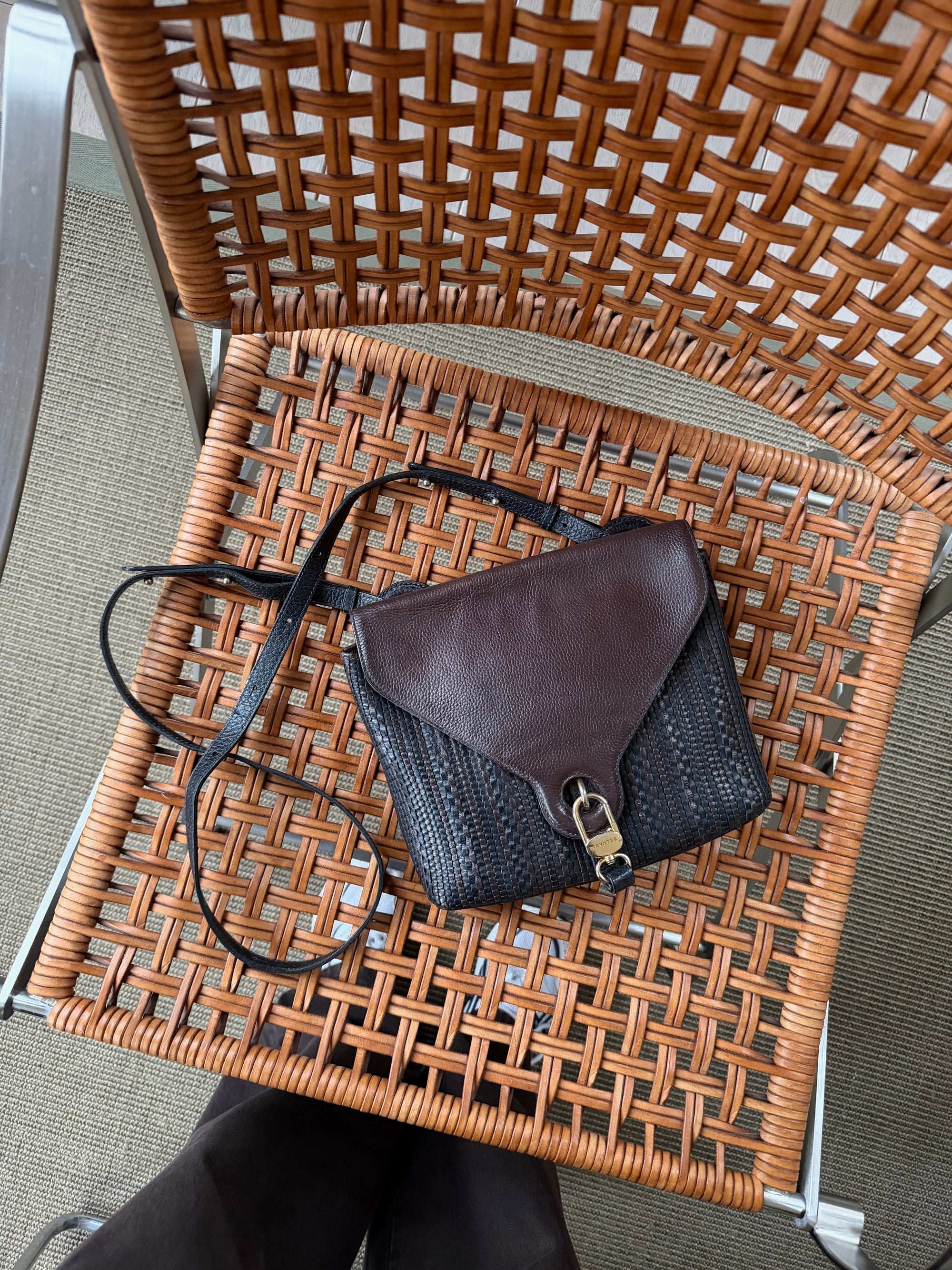 Delvaux Brown Toile De Cuir Crossbody Bag