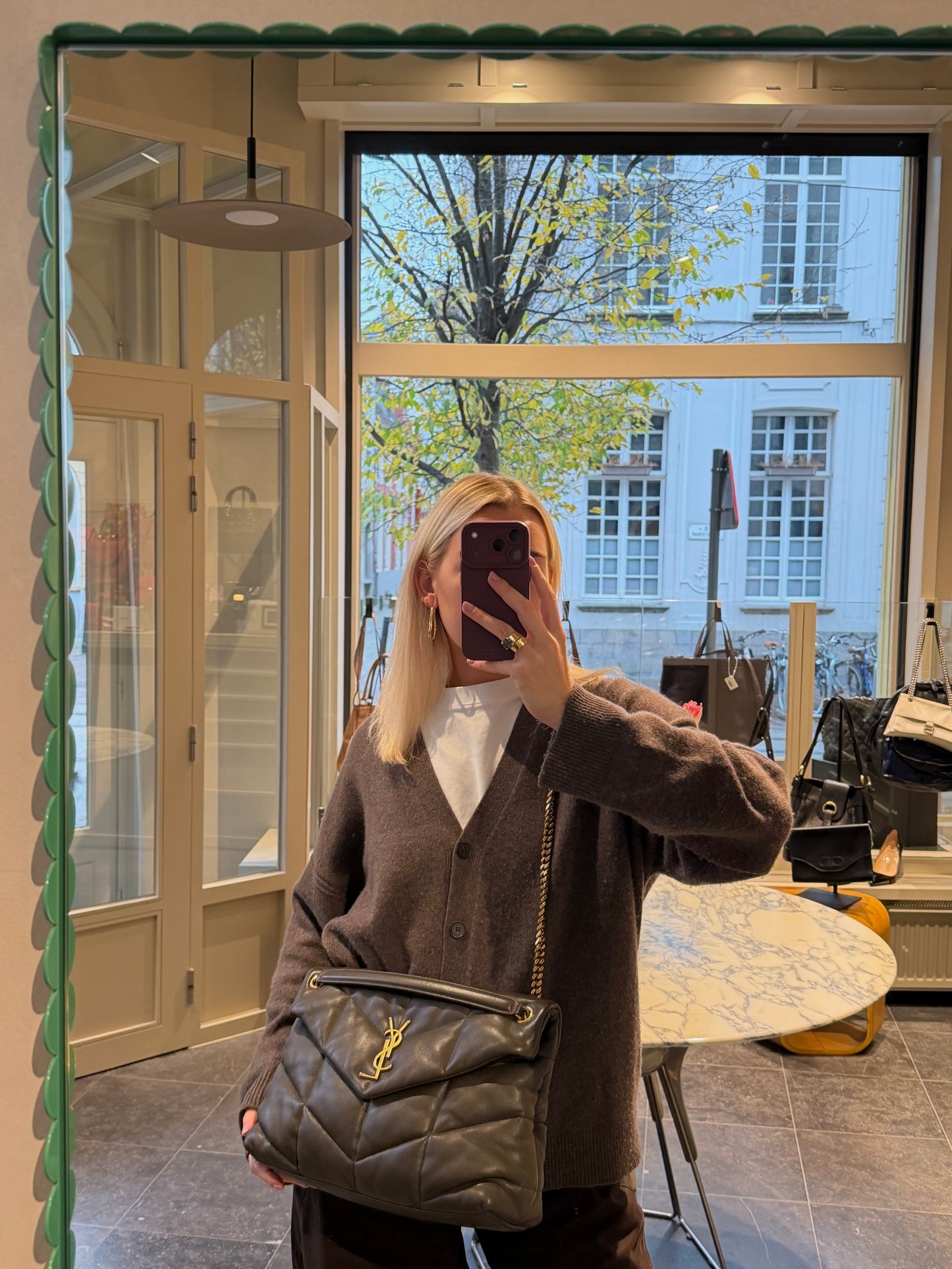 YSL Loulou Khaki Large Crossbody Bag