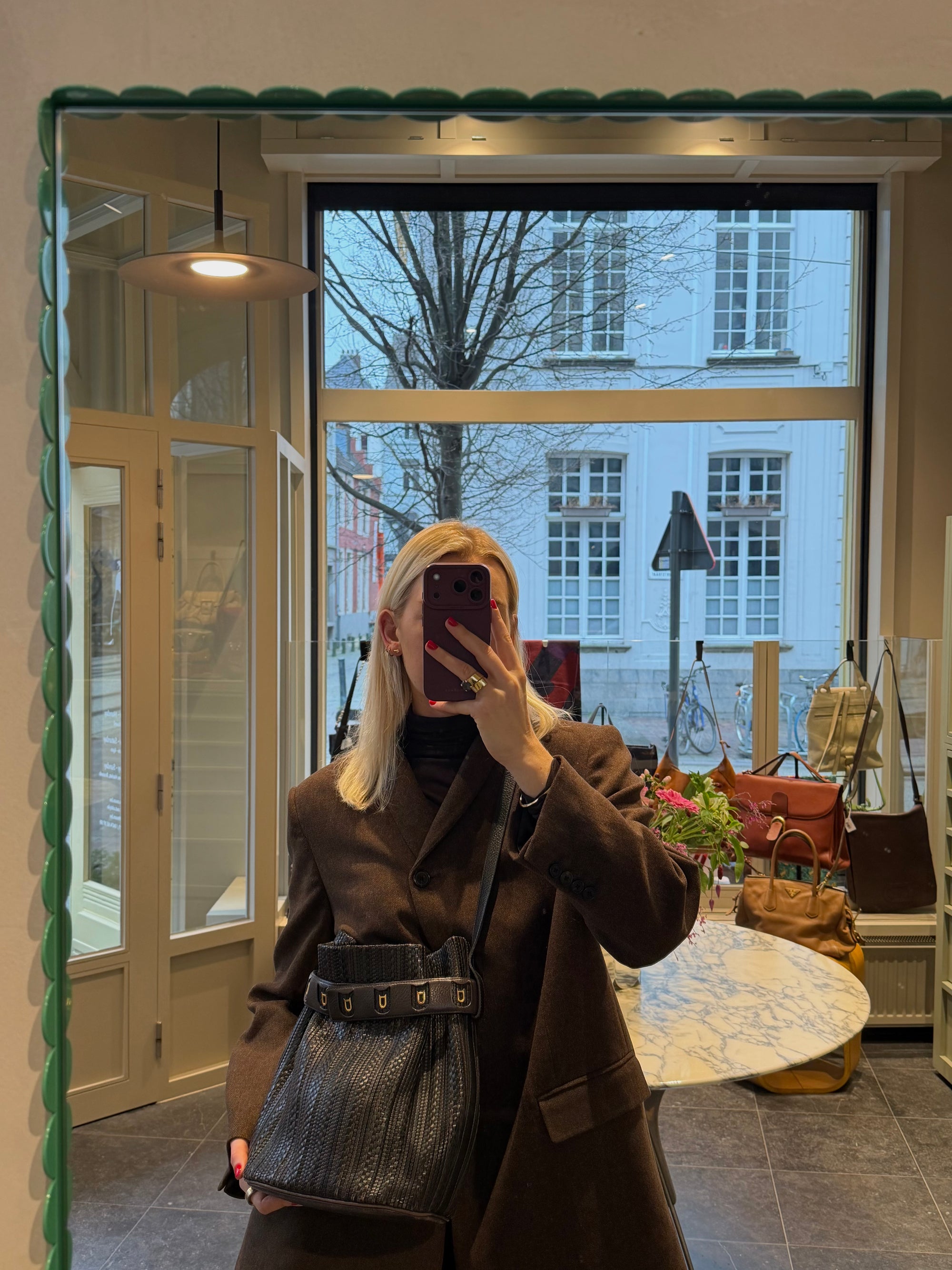 Delvaux Brown Toile De Cuir Calicot Crossbody Bag