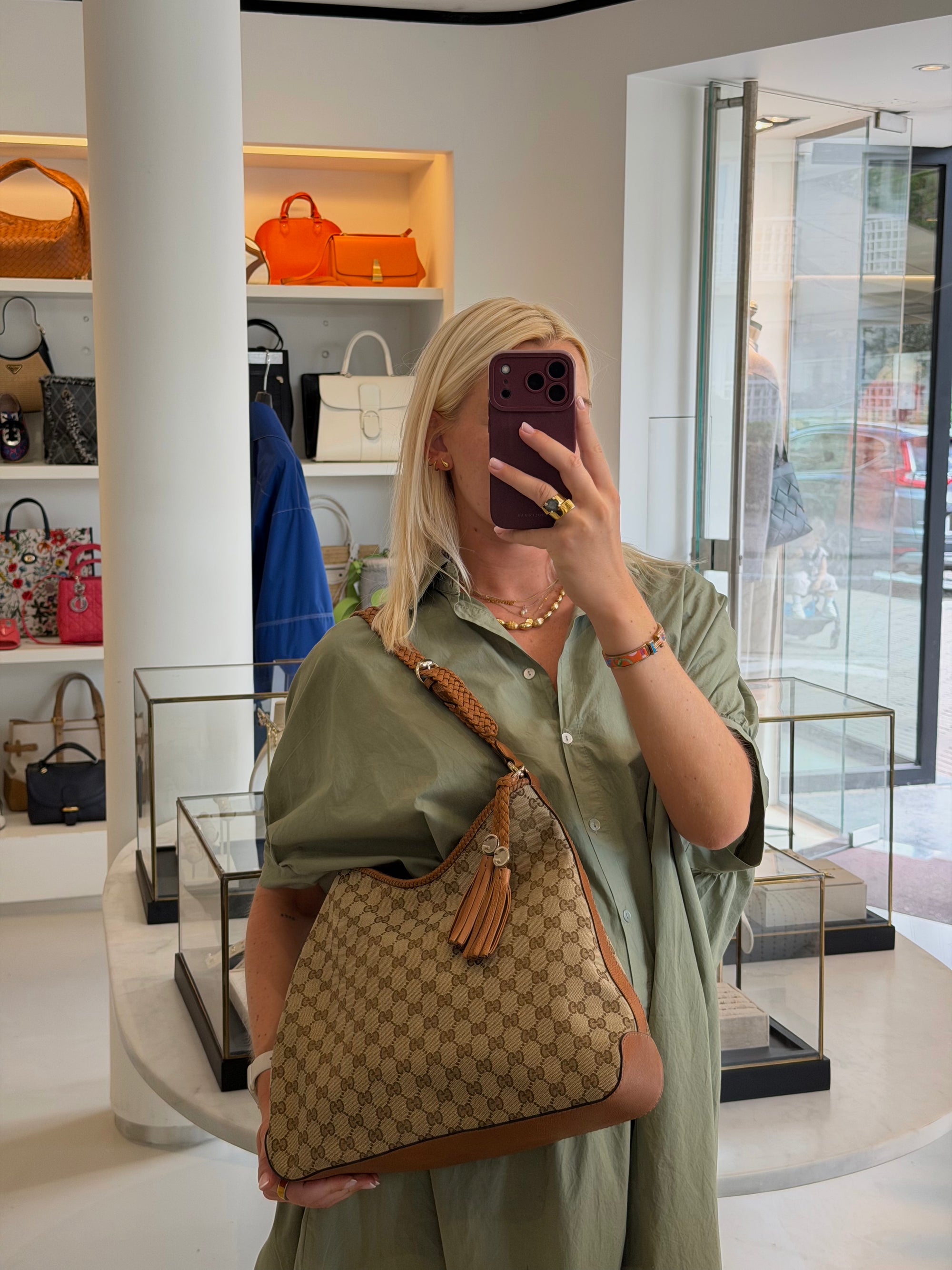 Gucci Brown GG Canvas Marrakech Hobo Shoulder Bag