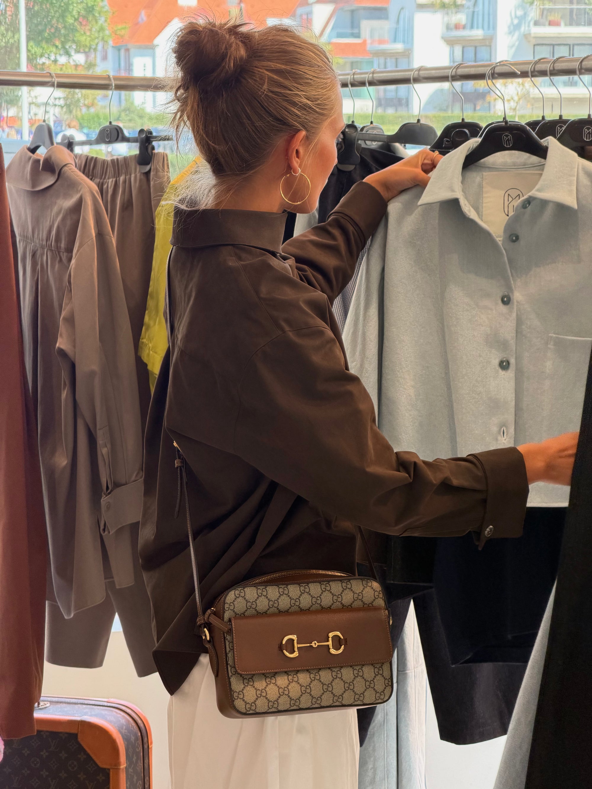 Gucci Beige Leather Horsebit 1955 Medium Crossbody Bag