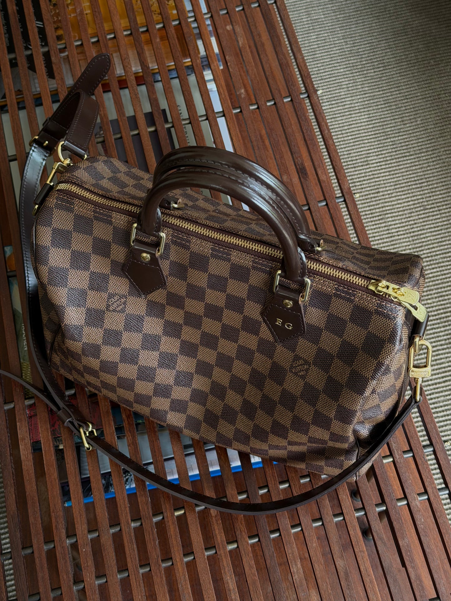 Louis Vuitton Speedy 30 Damier Ebene crossbody — vintage