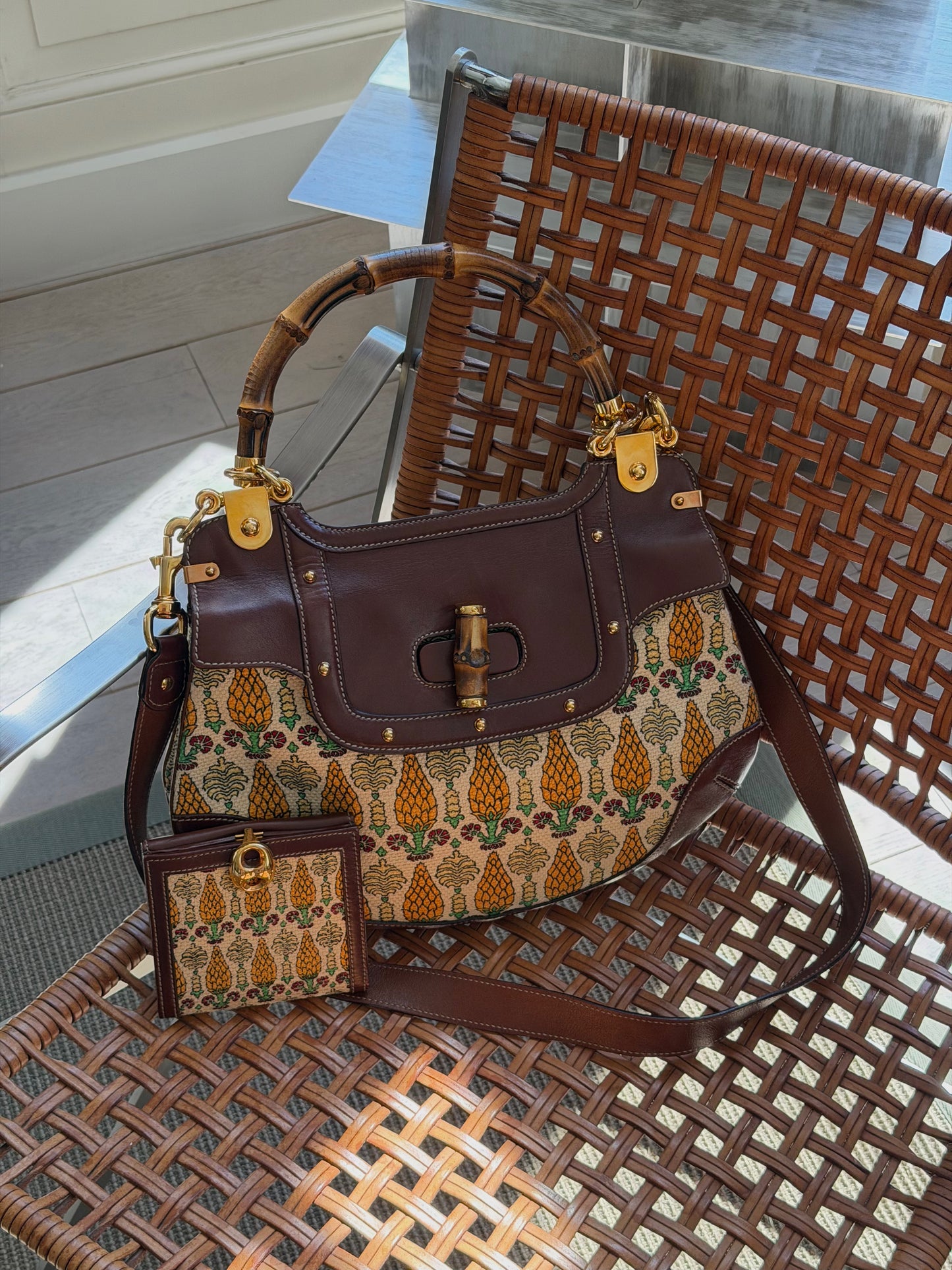 Gucci GG Canvas Peggy Bamboo Crossbody Bag