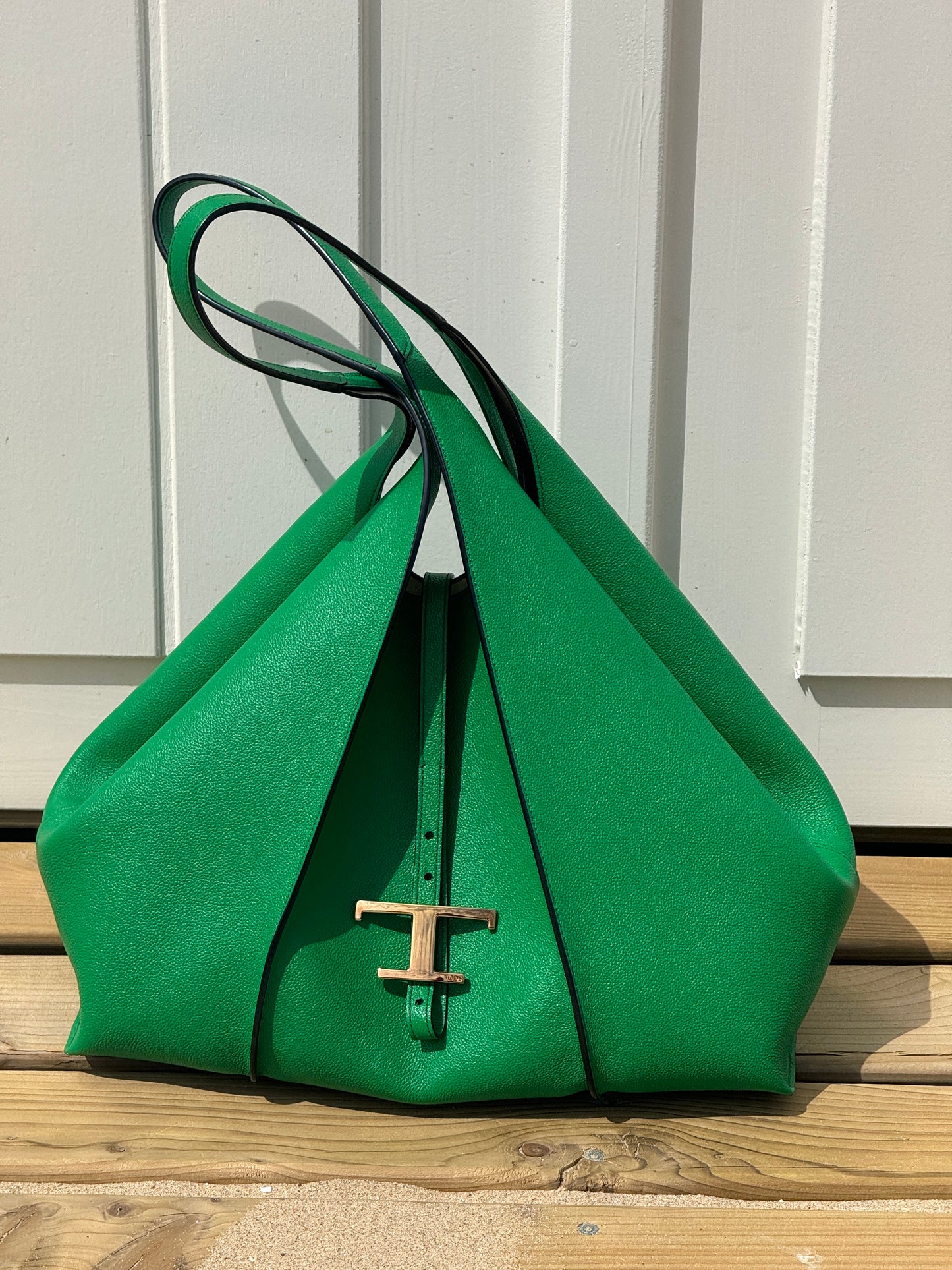 Tod's Green T Timeless Medium Shoulder Bag