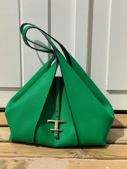 Tod's Green T Timeless Medium Shoulder Bag