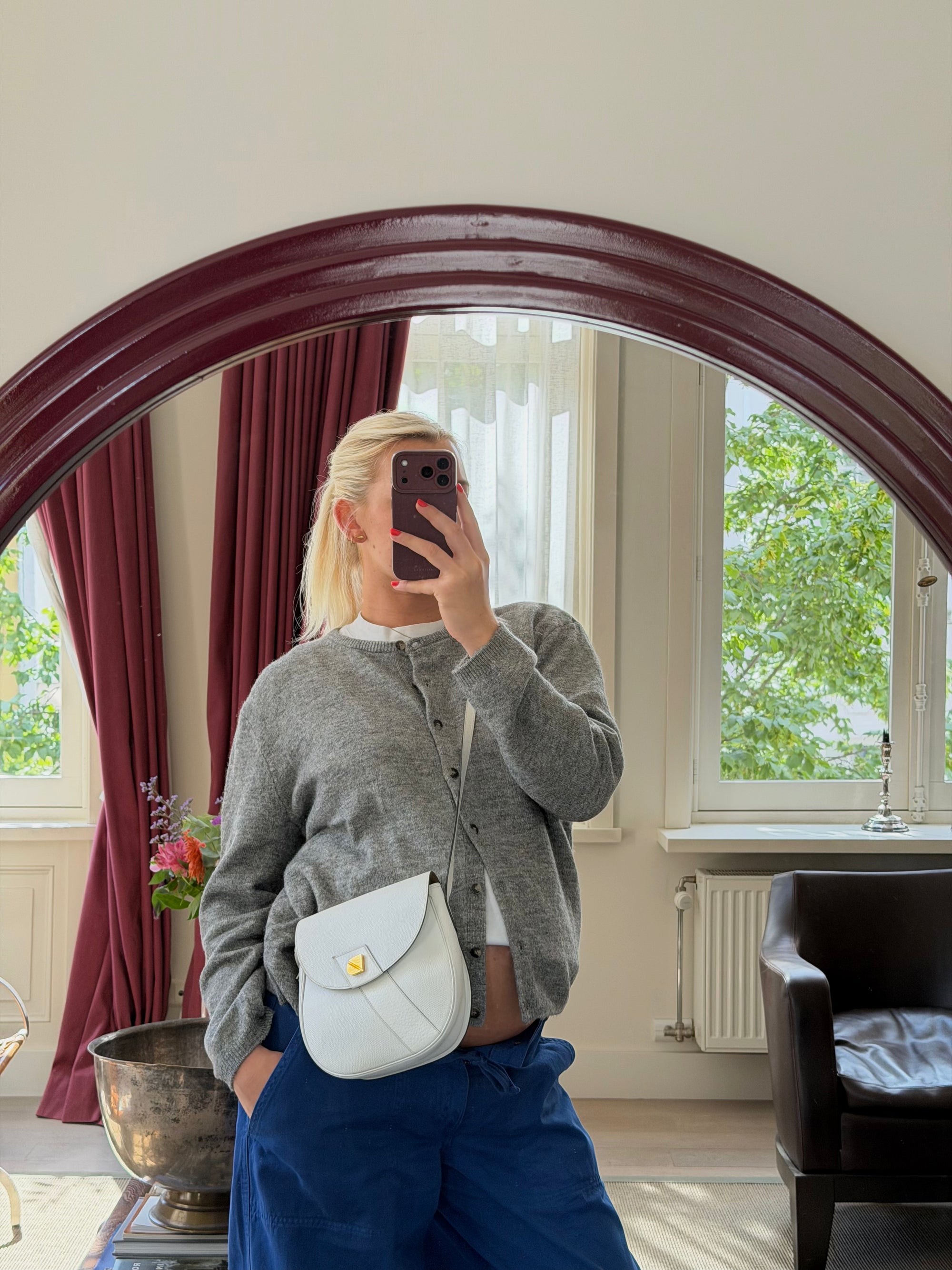 Delvaux White Leather Crossbody Bag