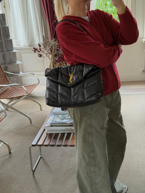 YSL Black Loulou Medium Crossbody Bag