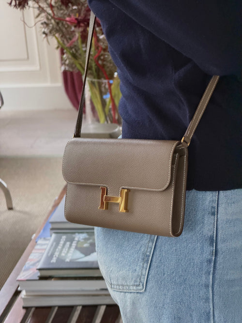 Hermès Etoupe Constance Long Wallet To Go