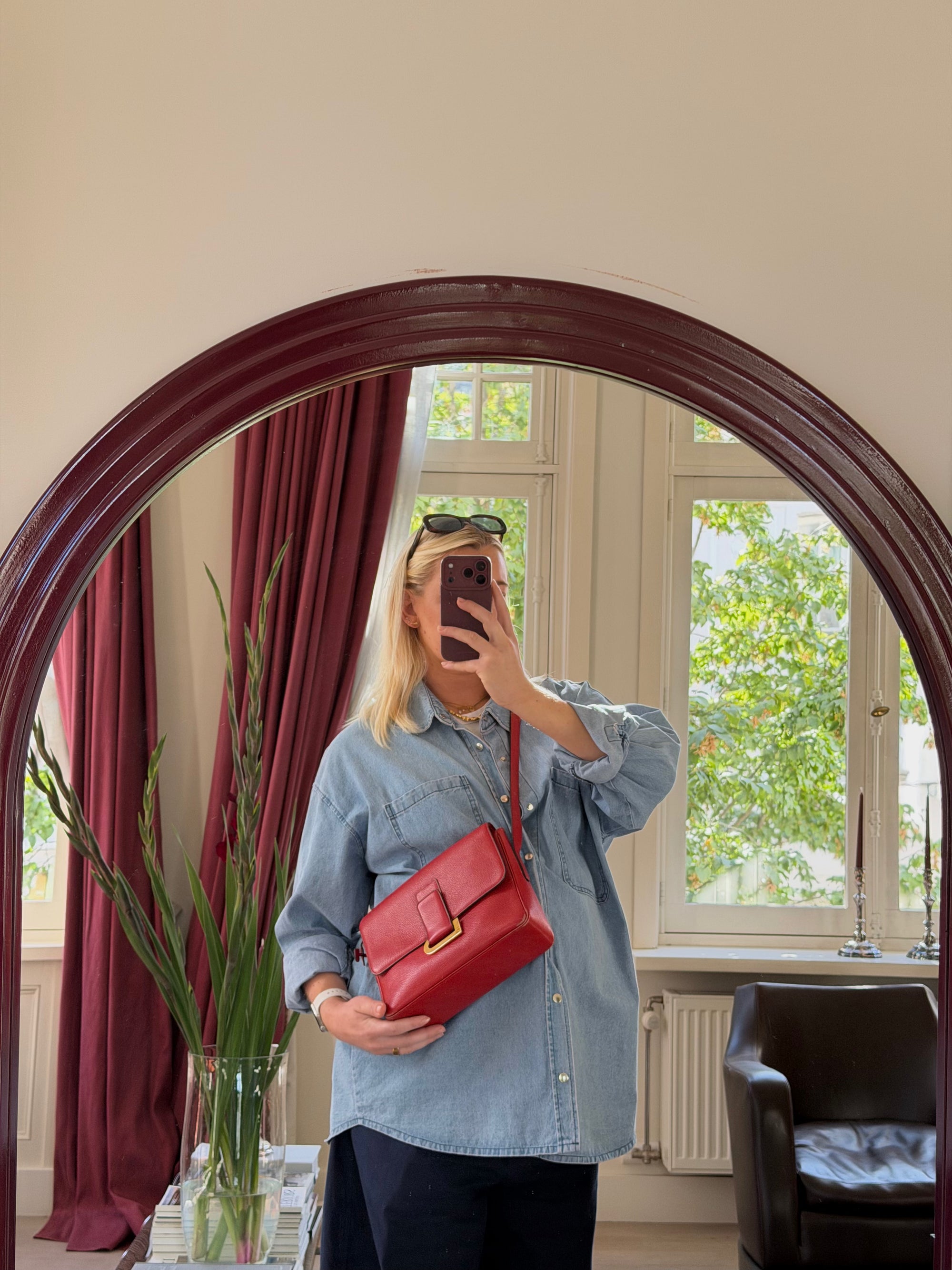 Delvaux Red Poirier Crossbody Bag