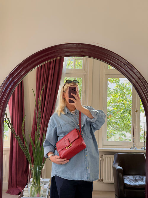 Delvaux Red Poirier Crossbody Bag